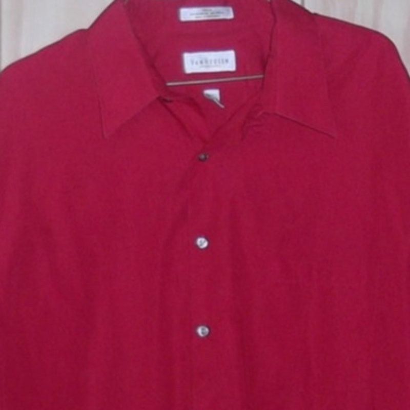 Van Heusen Van Heusen Collared Red Long Sleeve Men Shirt 17 34/35 XL Size US XL / EU 56 / 4 - 6 Thumbnail