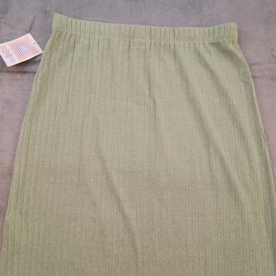 Vintage LuLaRoe Skirt XL Green Striped Maxi Pull On Slit Long Womens Size 40" / US 18 - 7 Thumbnail