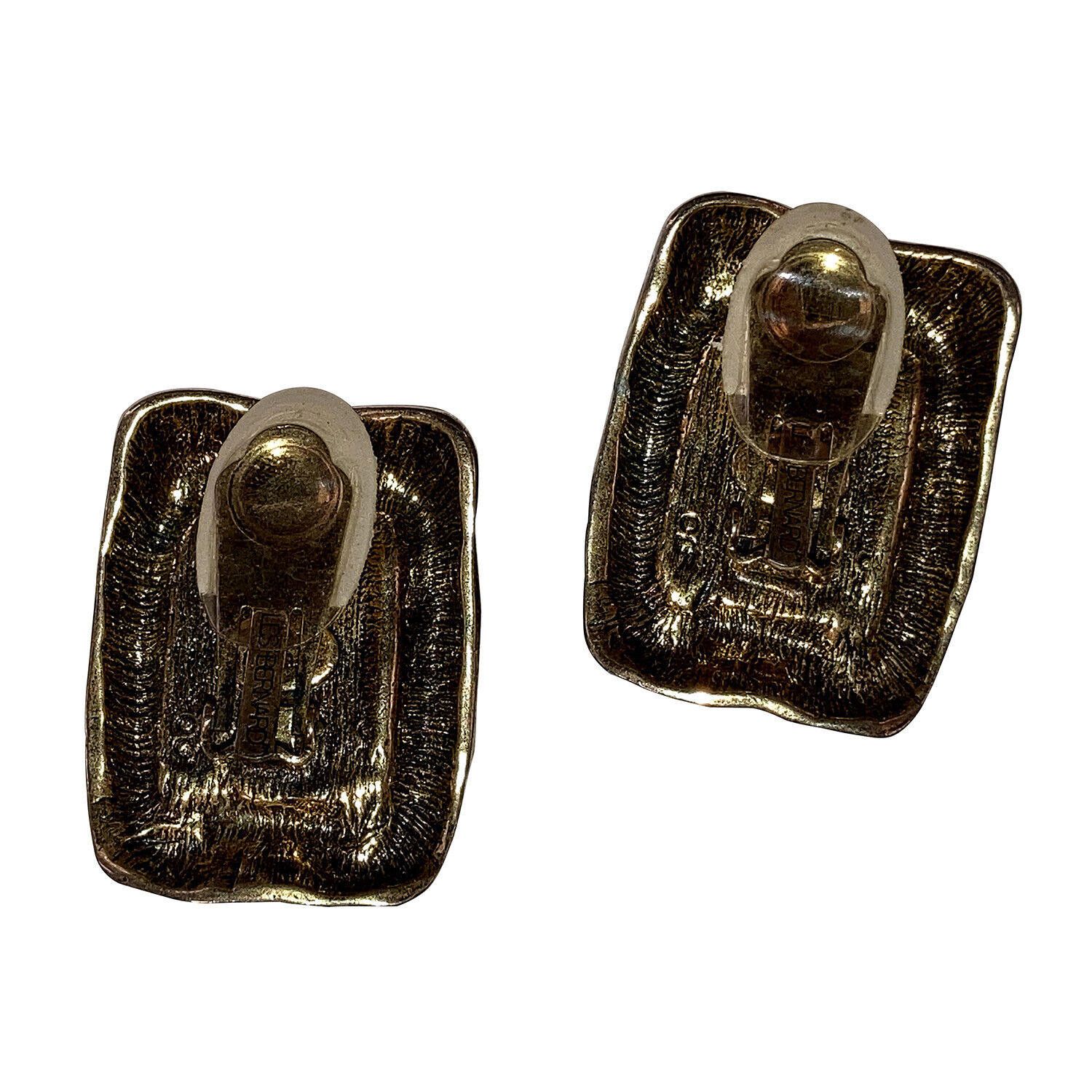Valentino Valentino Dark Blue Lucite Cast Nugget Rectangular Earrings Size ONE SIZE - 4 Thumbnail