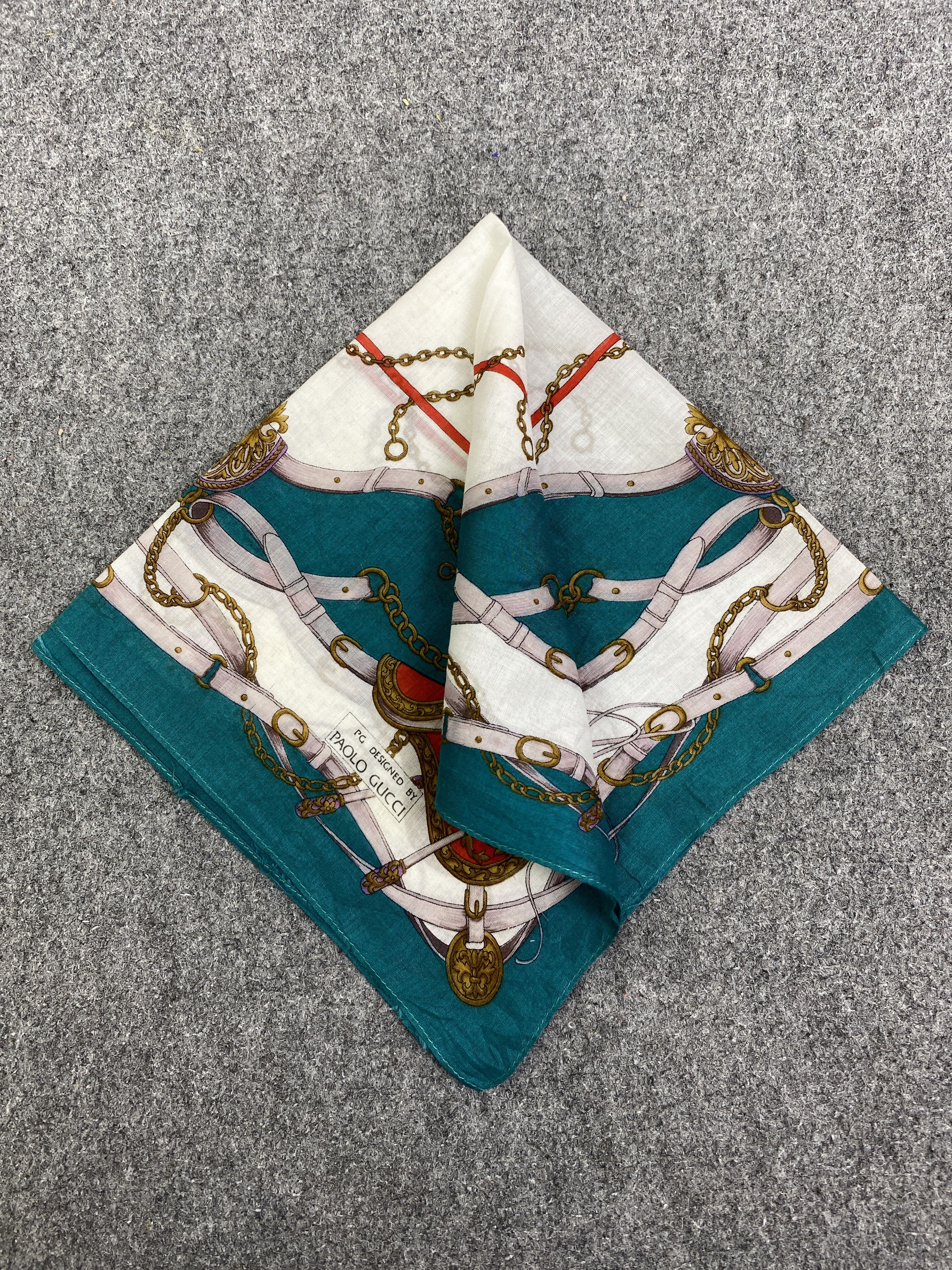 Paolo Gucci Vintage Paolo Gucci Handkerchief / Neckerchief HKC1044 Size ONE SIZE - 3 Thumbnail