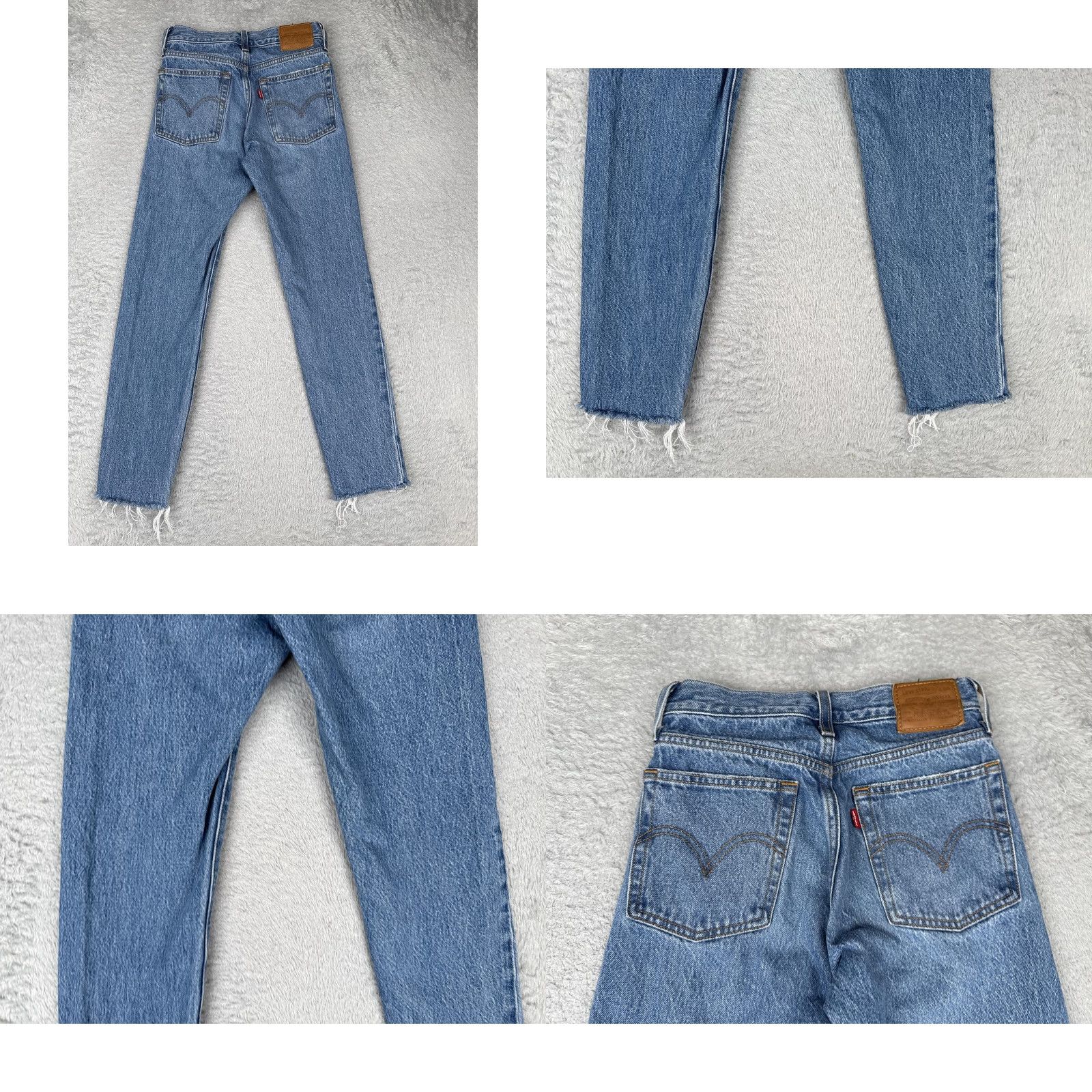 Levi's Levis Jeans Womens 23x26 Blue Denim Premium Wedgie Distressed Mid Rise Big E Size 40" / US 18 - 10 Thumbnail
