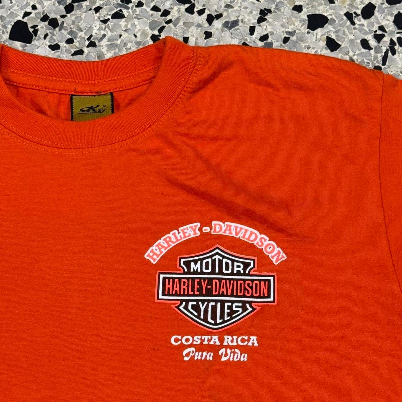 Harley Davidson × Vintage VINTAGE Y2K HARLEY DAVIDSON PURA VIDA EMBLEM ORANGE TEE: Size US XL / EU 56 / 4 - 3 Thumbnail