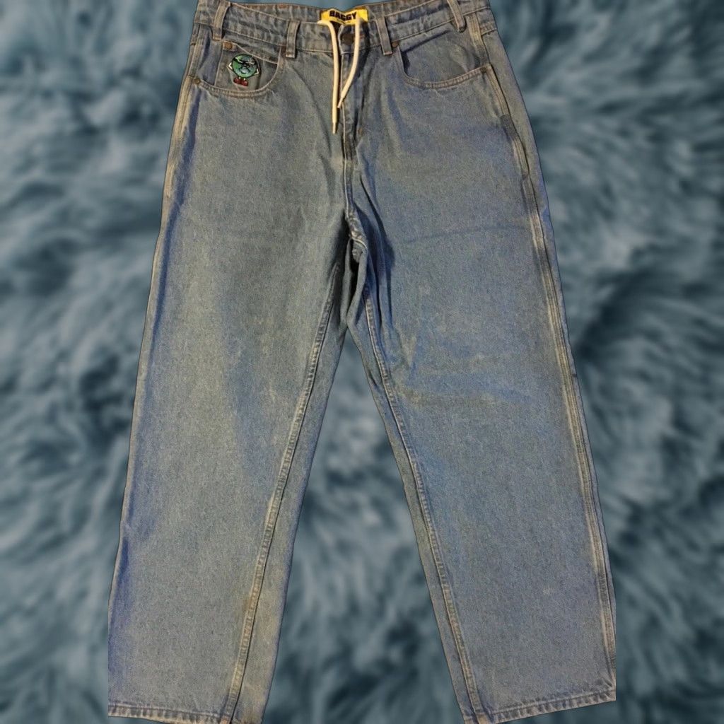 Butter Goods Butter Goods Faded Baggy Jeans 32 Blue Denim Wide Leg Men Regular 80s 90s Grunge Y2K Distressed Jeans Size US 32 / EU 48 - 1 Thumbnail