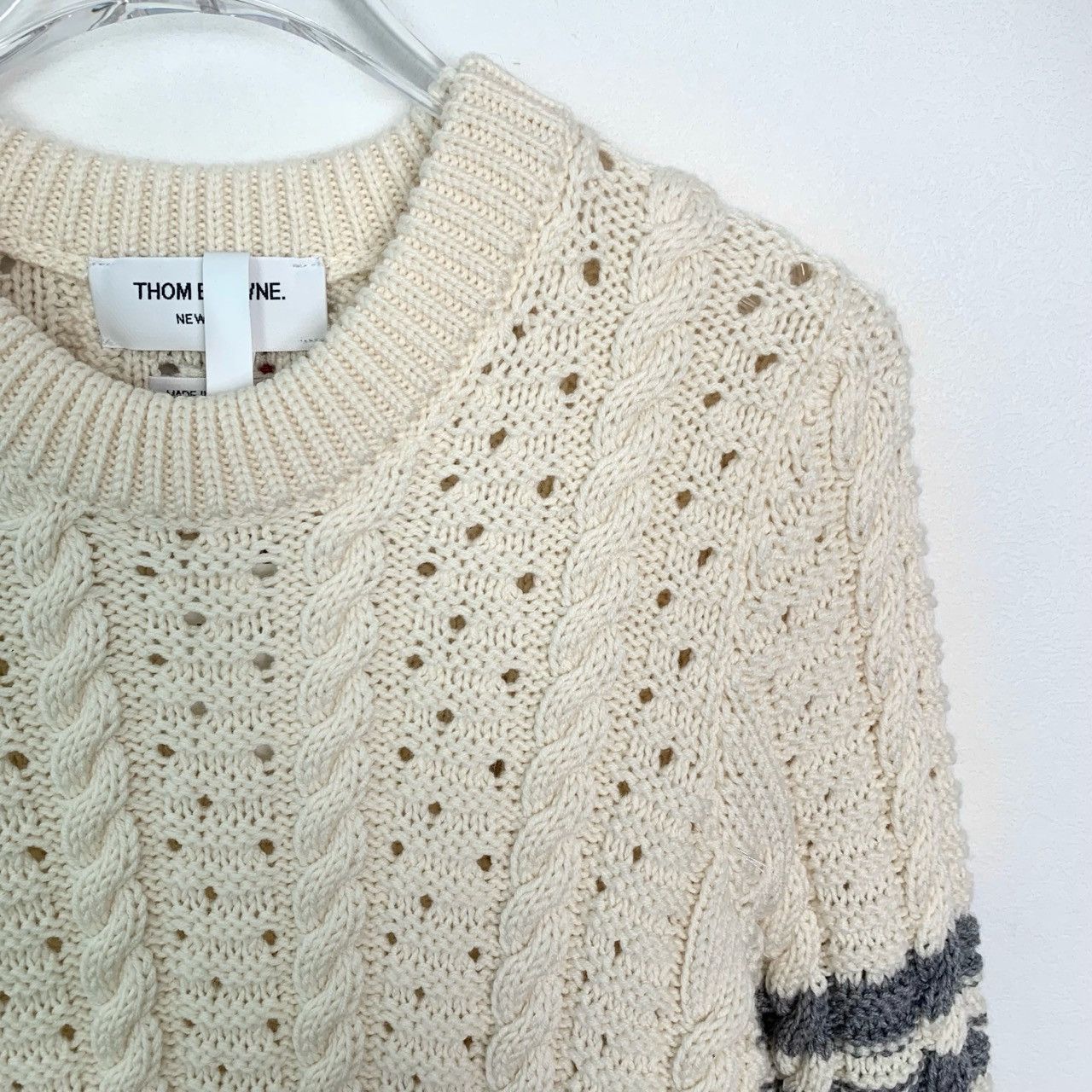Thom Browne Thom Browne Off-white Cotton Long Sleeve Knit Sweater K26WX Size S / US 4 / IT 40 - 3 Thumbnail