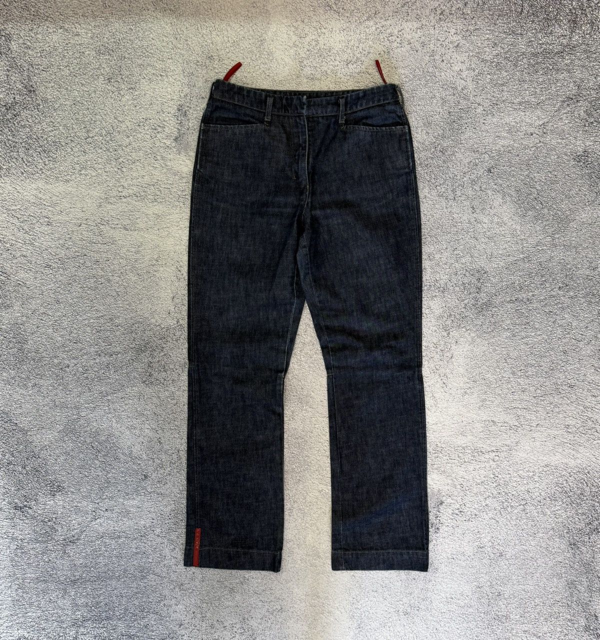 Prada Prada Women’s Jeans Dark Indigo Blue Red Tab Size 42IT Italy Size 28" / US 6 / IT 42 - 1 Thumbnail