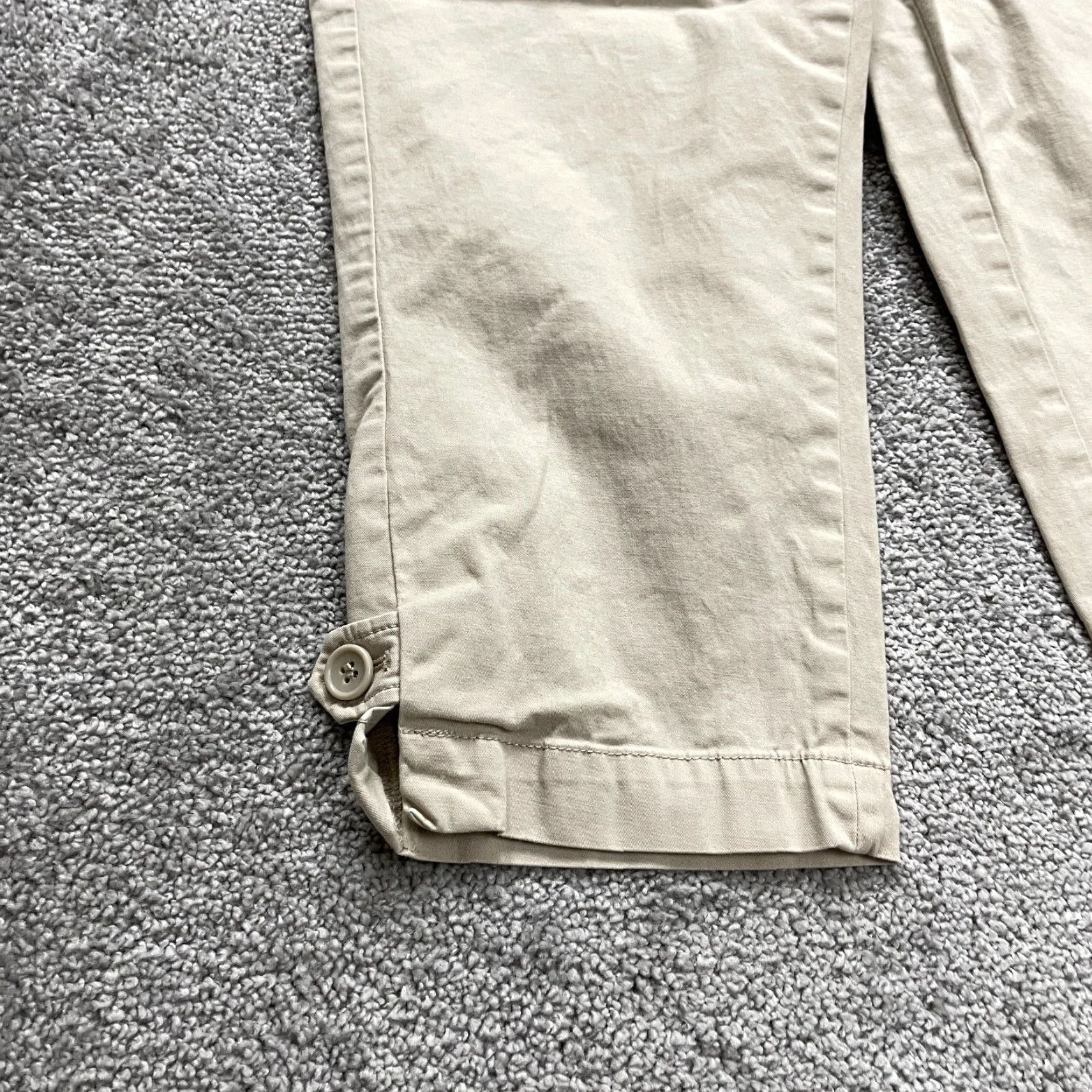 Talbots VINTAGE Talbots Cropped Pants Womens Petite 6P Beige Cotton Blend Straight Leg Casual Office Wear 30x19 Size 28" / US 6 / IT 42 - 5 Thumbnail
