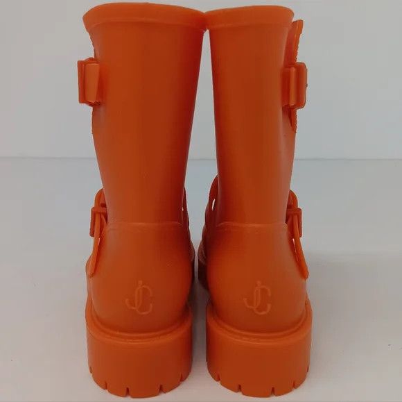Jimmy Choo Jimmy Choo Yael Orange Biodegradable Rubber Rain Boots- 36 Size US 6 / IT 36 - 10 Thumbnail