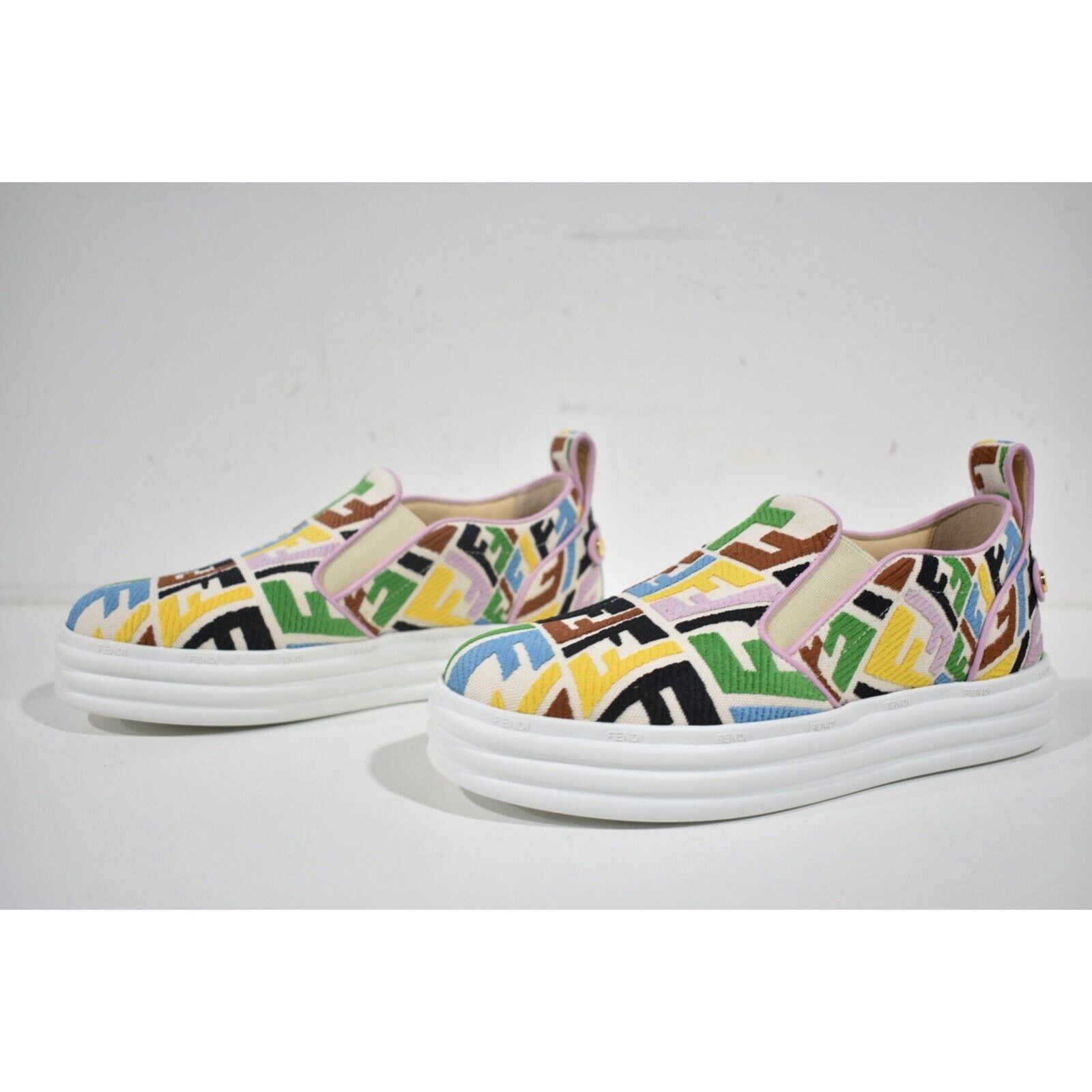 Fendi Vertigo FF Logo Platform Low Top Trainer Slip On Sneaker 36 Size US 6 / IT 36 - 9 Thumbnail