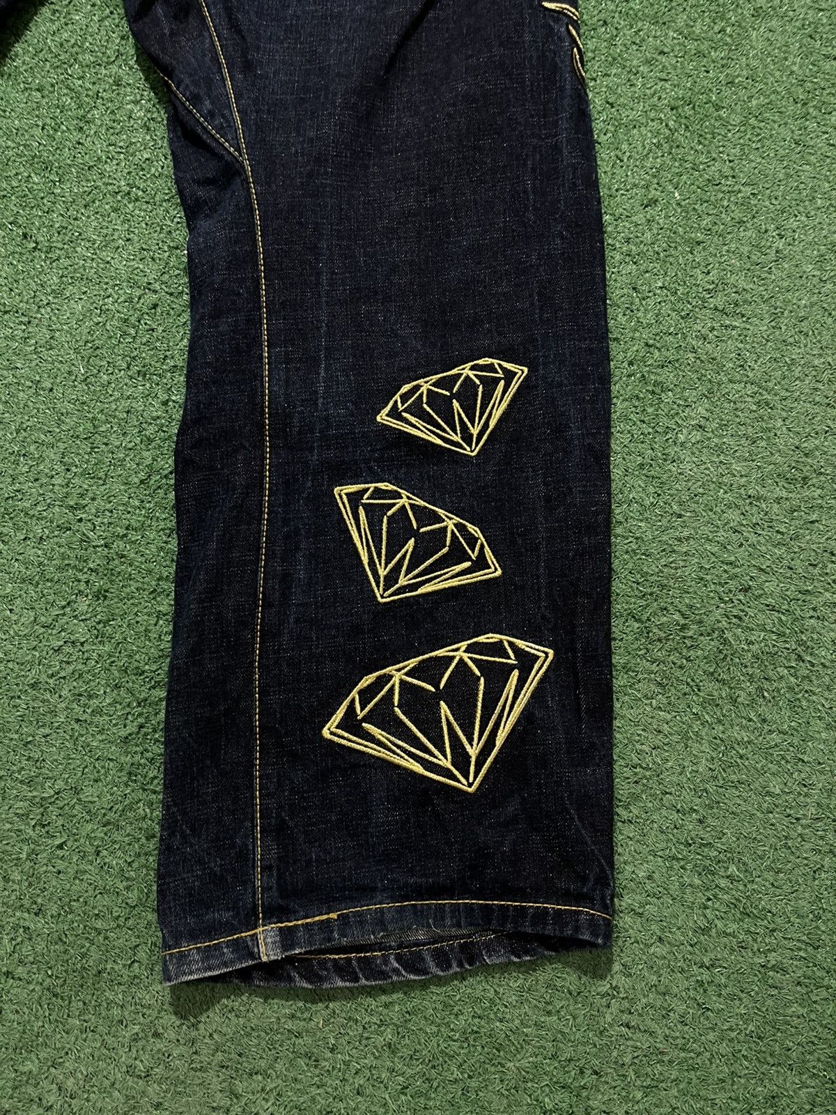 Japanese Brand × Vintage Riddle Denim Baggy Jeans Vintage Embroidery Dragon Rap Style Size US 30 / EU 46 - 6 Thumbnail