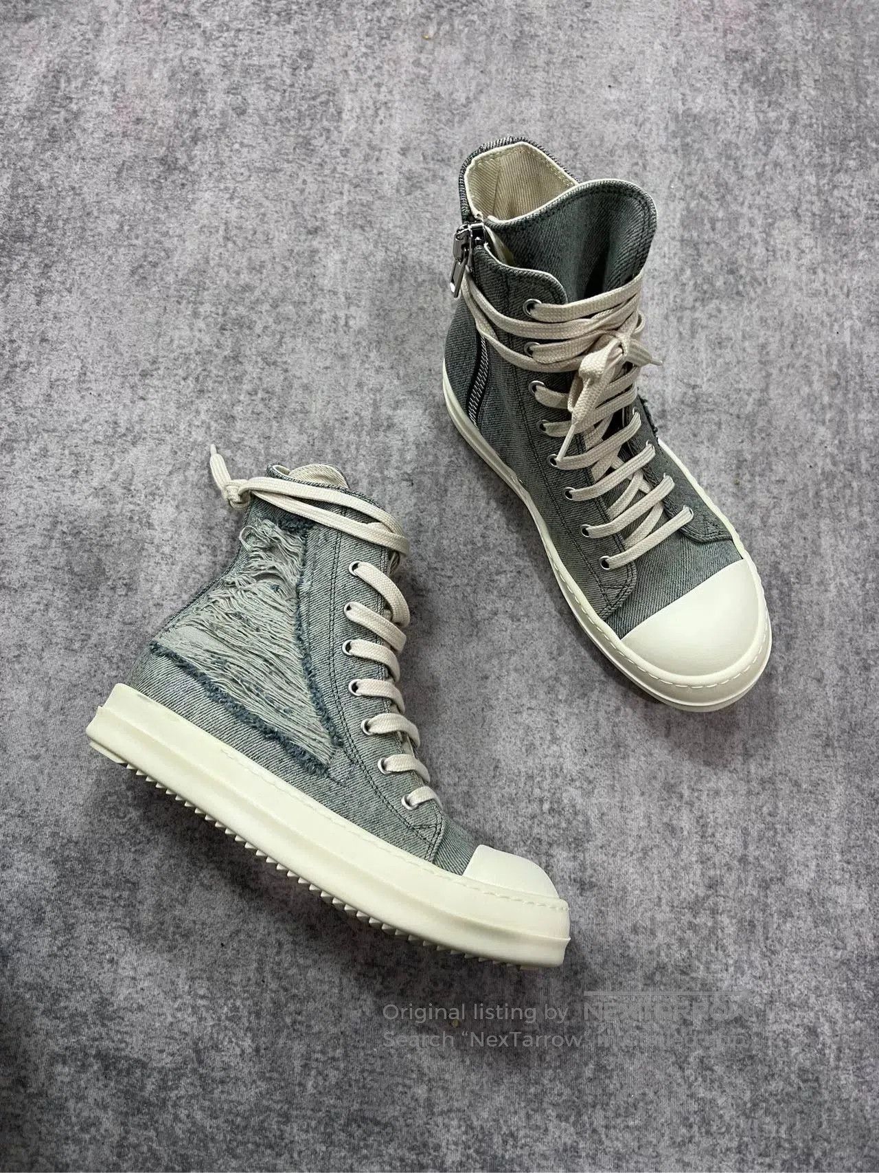 Rick Owens rick owens distressed high-top sneakers. Size US 5 / EU 37 - 2 Thumbnail