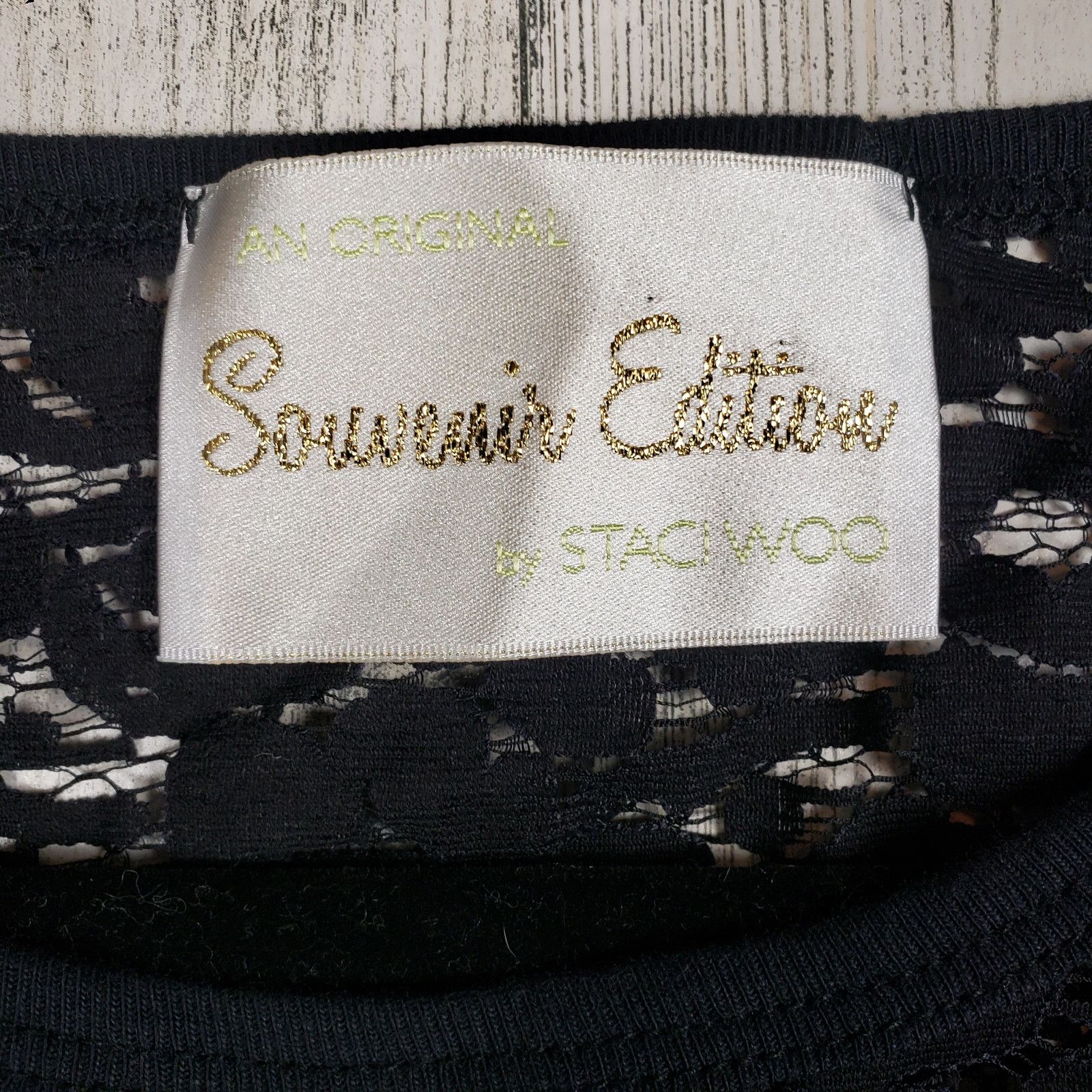 Other Souvenir Edition by Stacy Woo Black Lace 1/2 Sleeve Dress Size ONE SIZE - 9 Thumbnail