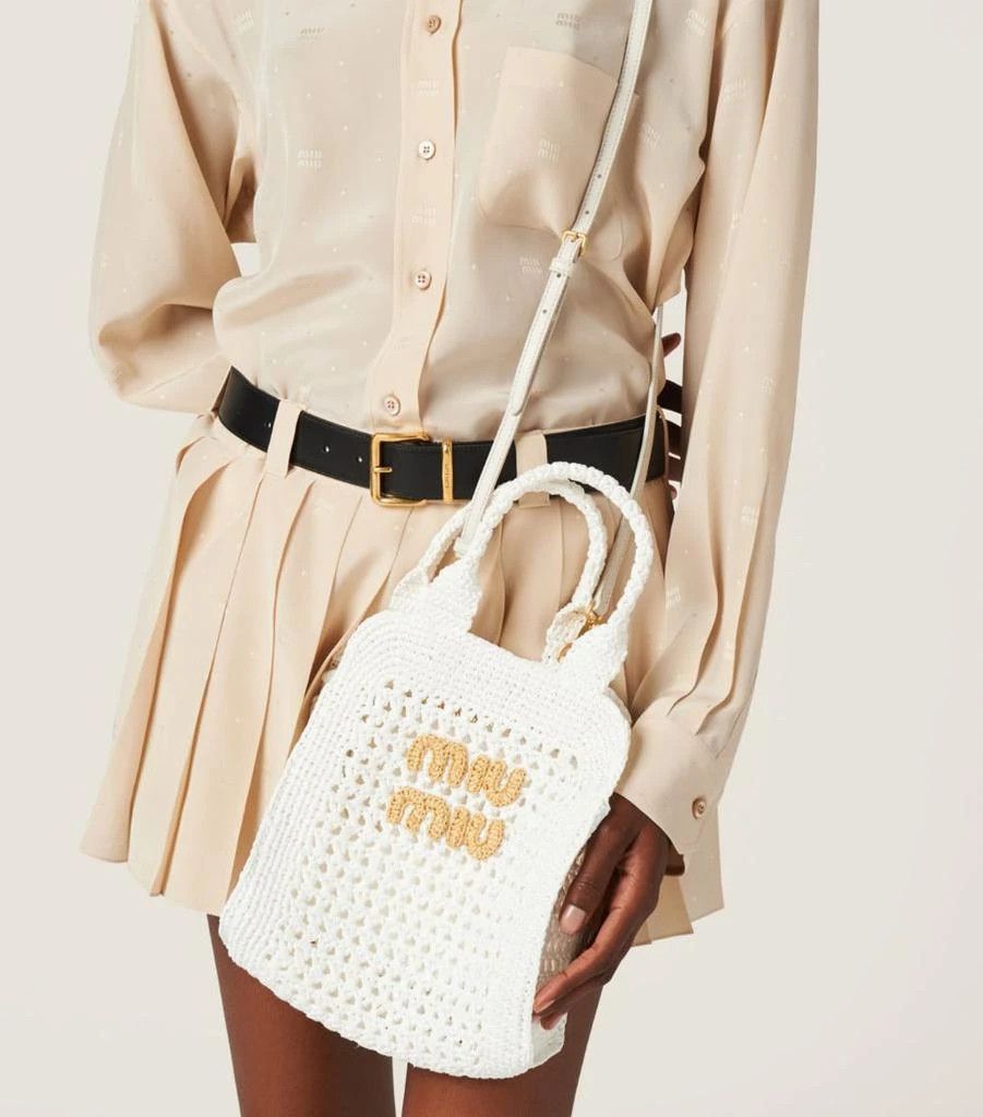 Miu Miu o1B3y1r0426 Size: OS / Crochet Tote Bag in White Size ONE SIZE - 5 Thumbnail