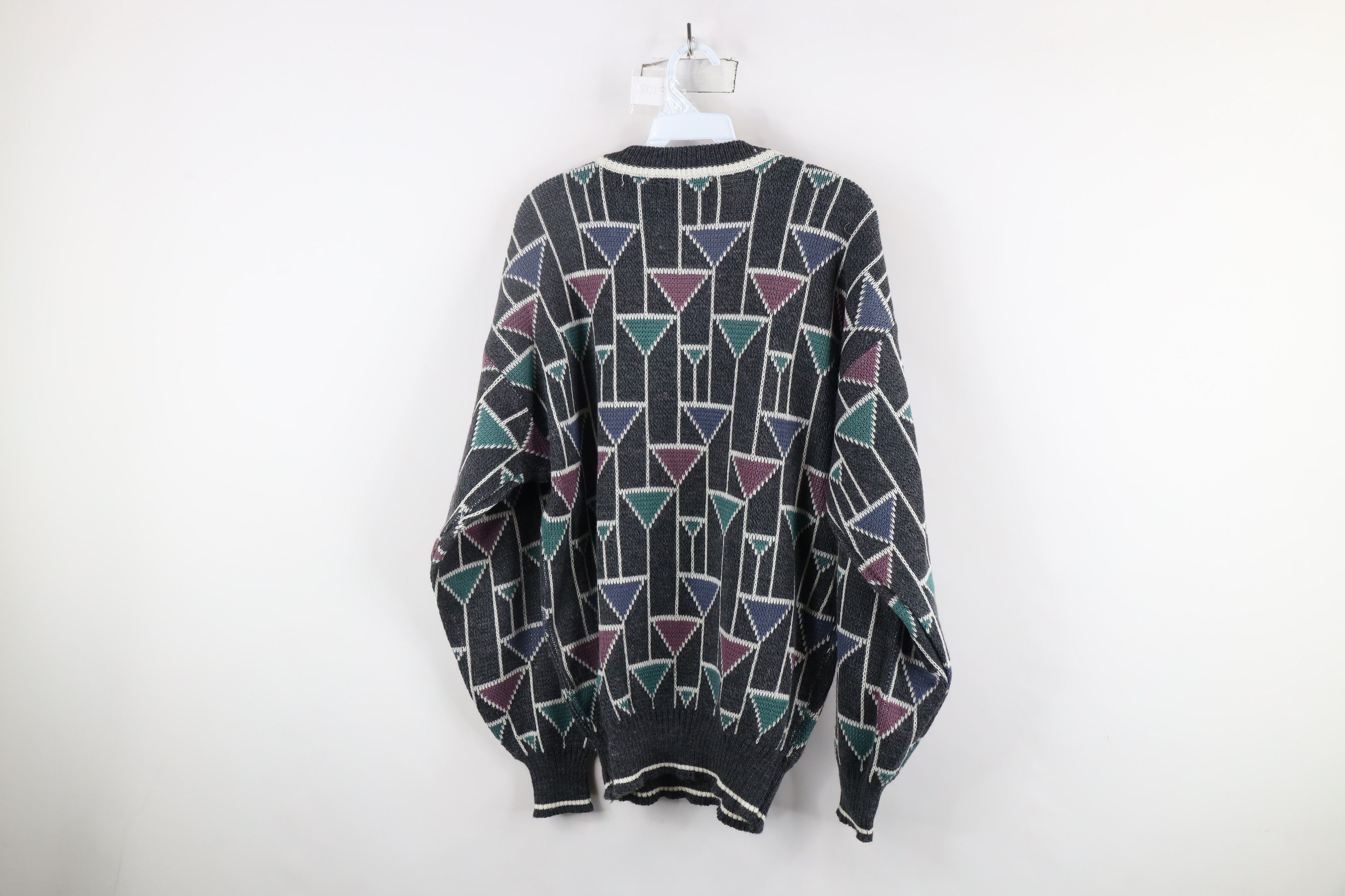 Vintage Vintage 90s Coogi Style Bassmaster Geometric Knit Sweater Size US L / EU 52-54 / 3 - 6 Thumbnail