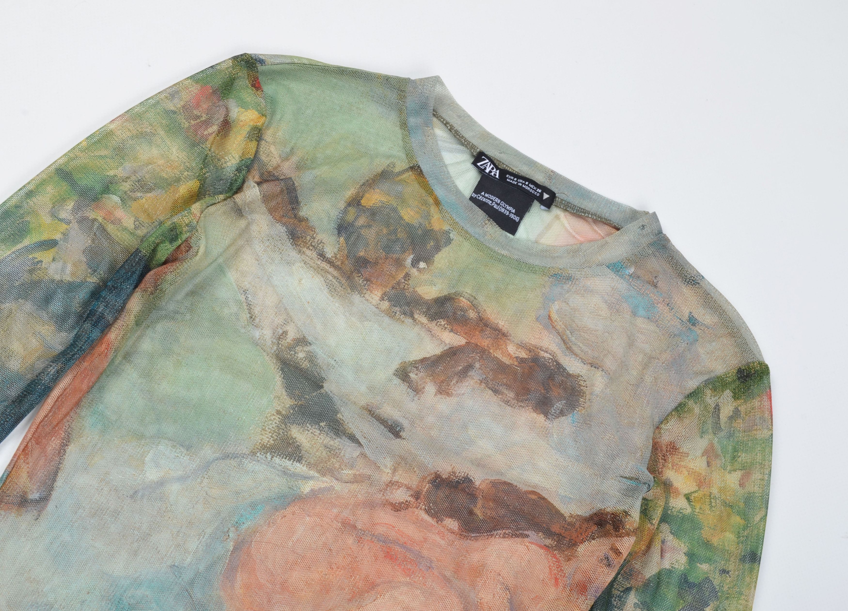 Zara Zara A Modern Olympia by Cezanne, Paul Mesh Art Bodysuit Size S / US 4 / IT 40 - 6 Thumbnail