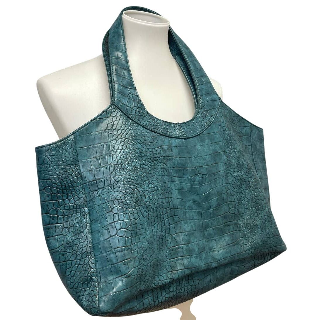 Apt. 9 Apt 9 Faux Croc Leather Vinyl Large Handbag Purse Bag Size ONE SIZE - 1 Thumbnail