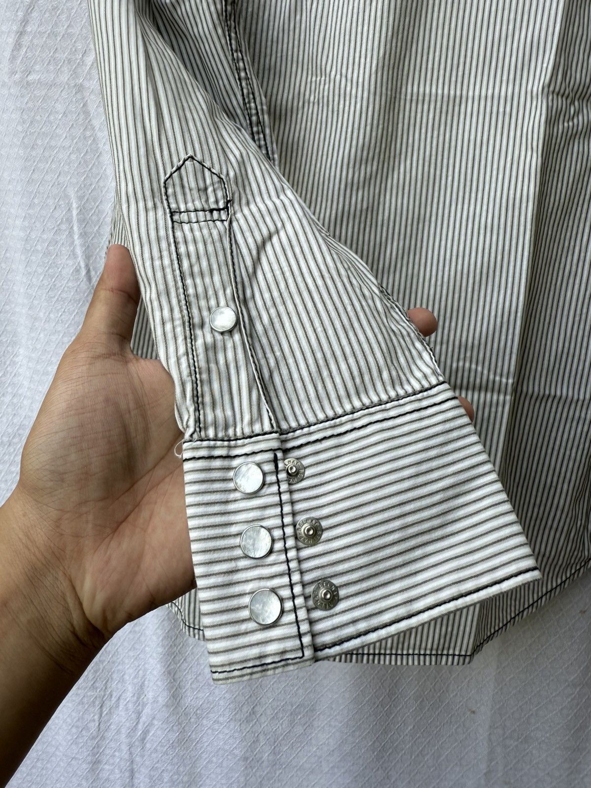 Levi's Levis Striped Double Pocket Shirt Size US L / EU 52-54 / 3 - 3 Thumbnail
