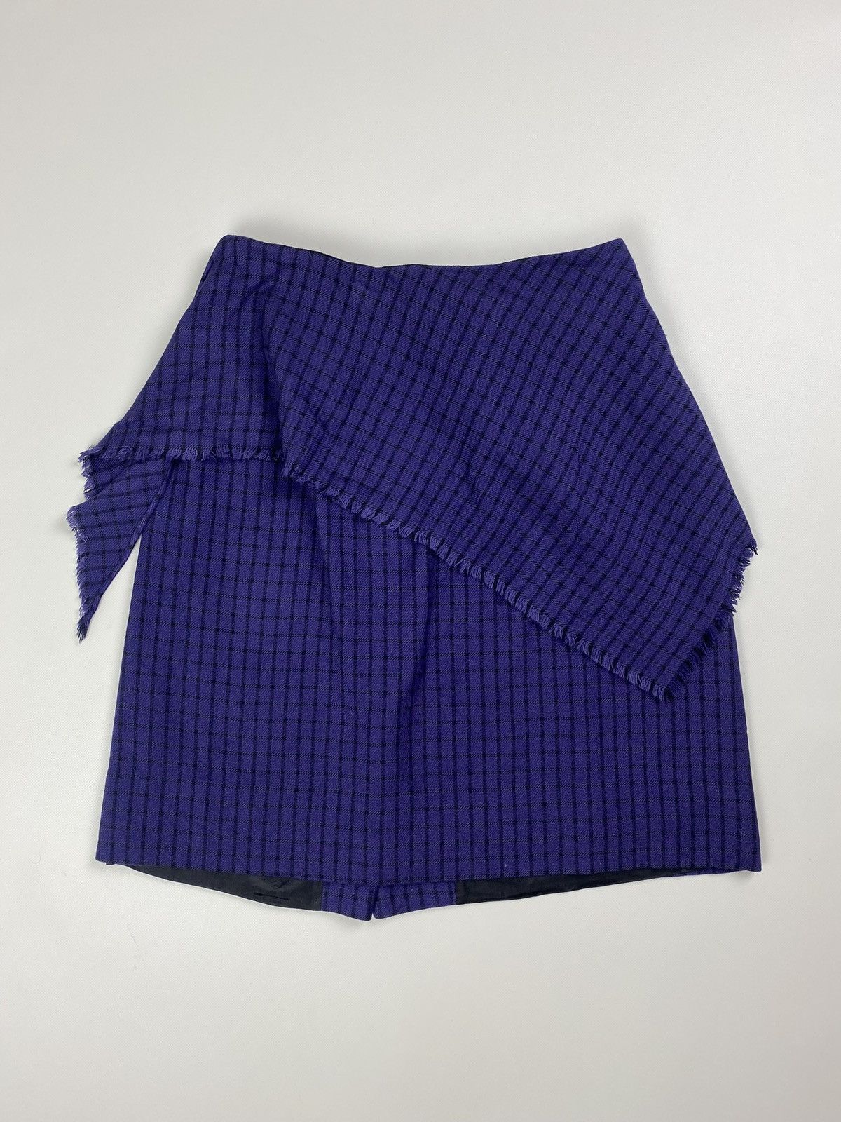 Issey Miyake × Japanese Brand × Vintage Issey Miyake vintage checked wrap skirt size 42 Size 28" / US 6 / IT 42 - 10 Thumbnail