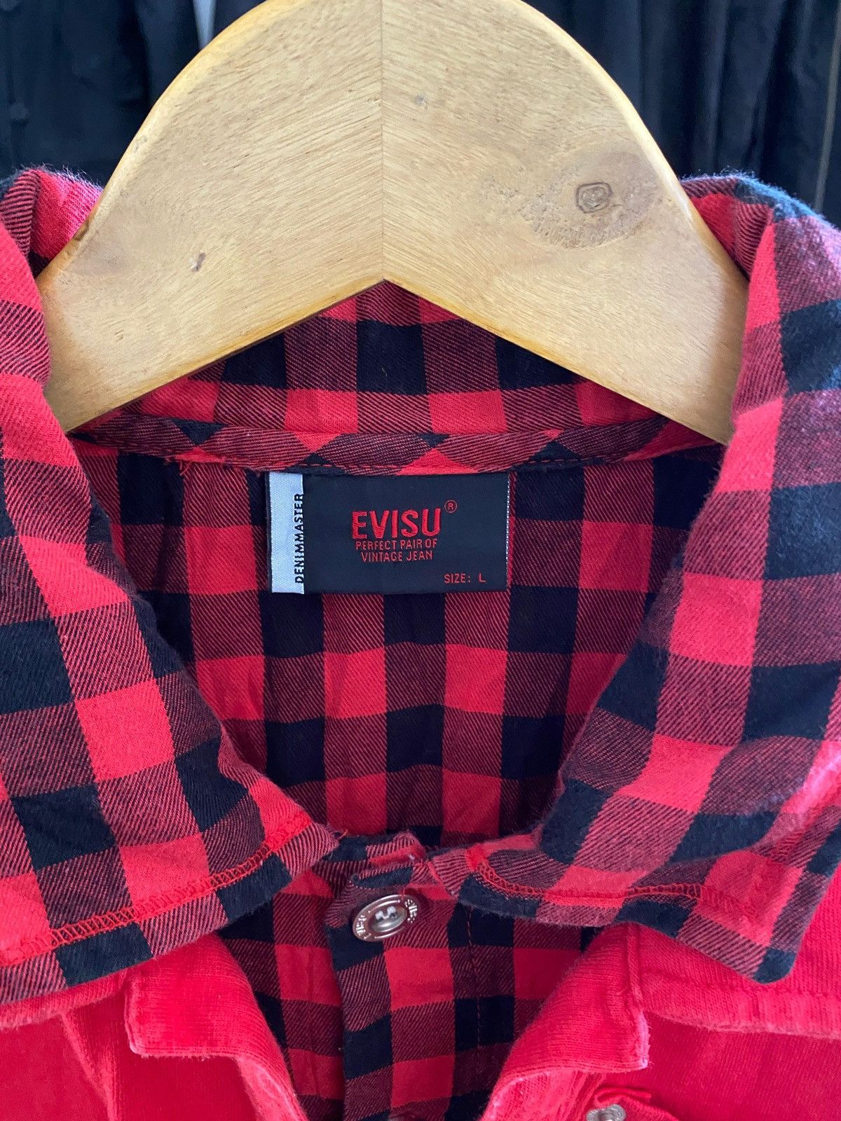 Japanese Brand Vintage Evisu Genes Big Logo Embroidered Mock Layered Shirt Size US L / EU 52-54 / 3 - 6 Thumbnail