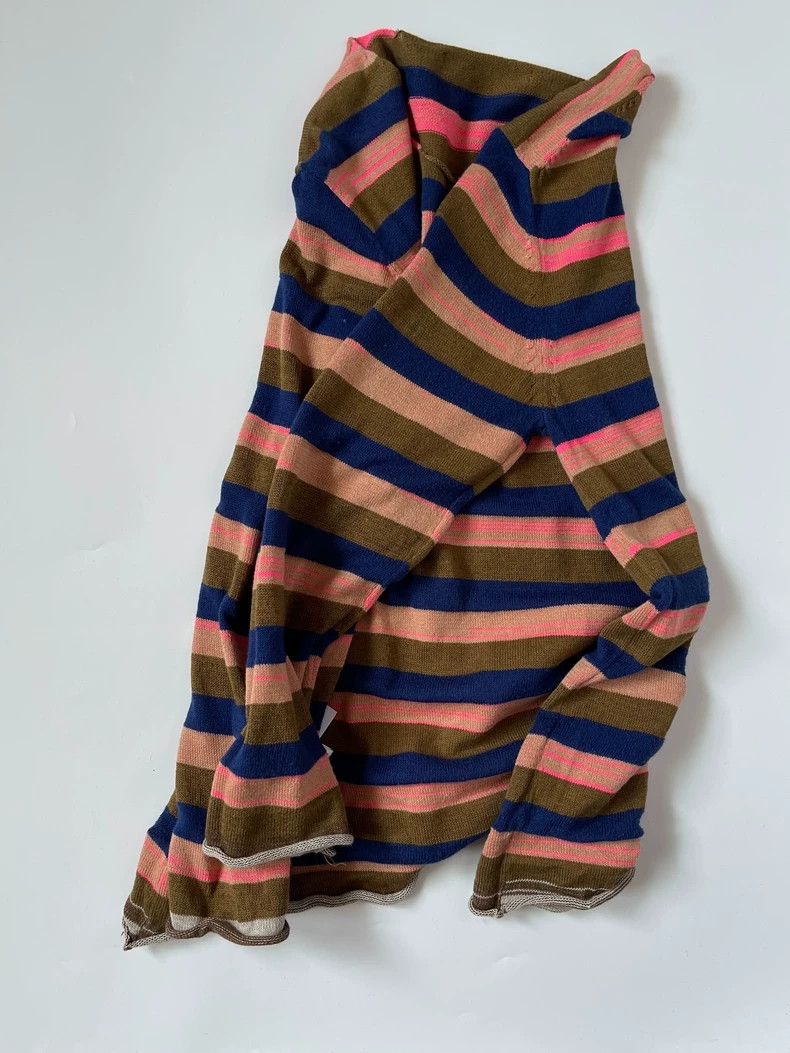 Y's Y's Upside-down striped fur-trimmed sweater Size US M / EU 48-50 / 2 - 5 Thumbnail