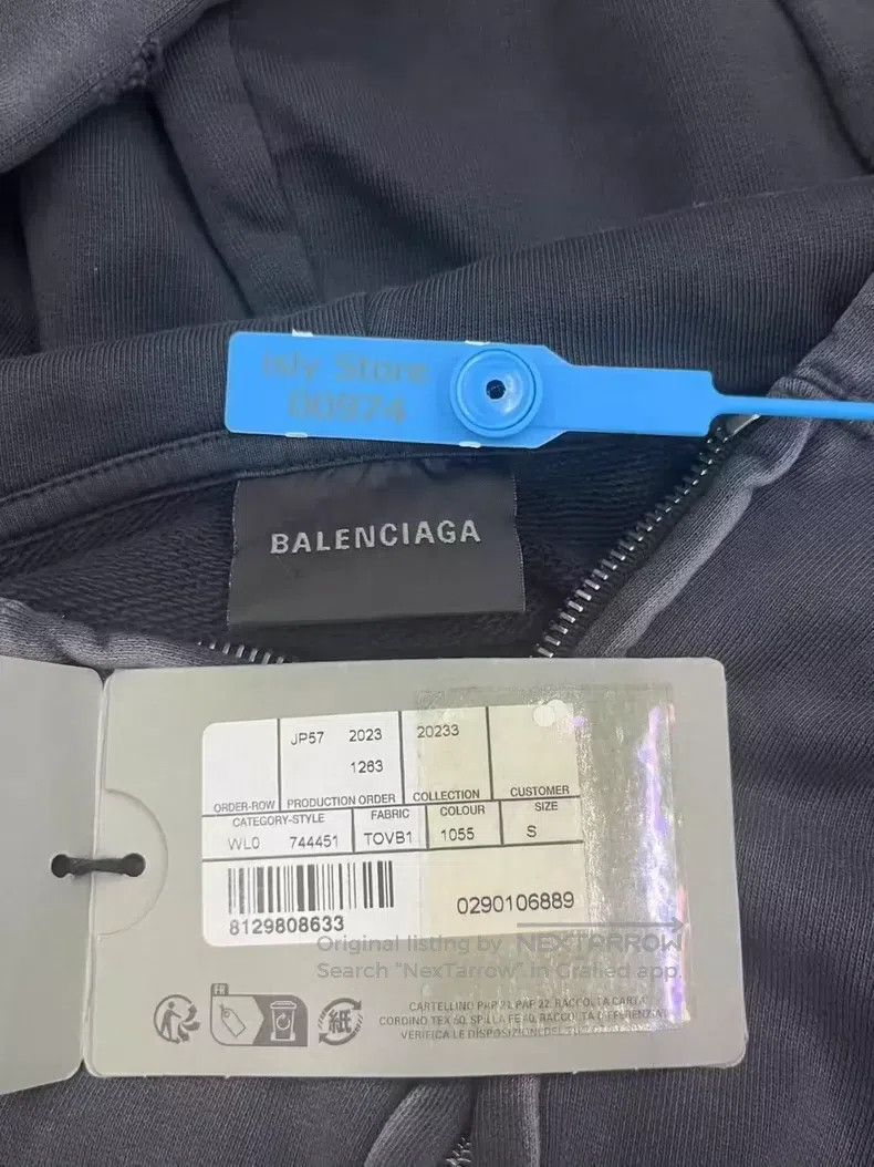 Balenciaga Balenciaga Lettering Logo Printed Zipper Regular Fit Hoodi Size US S / EU 44-46 / 1 - 2 Thumbnail