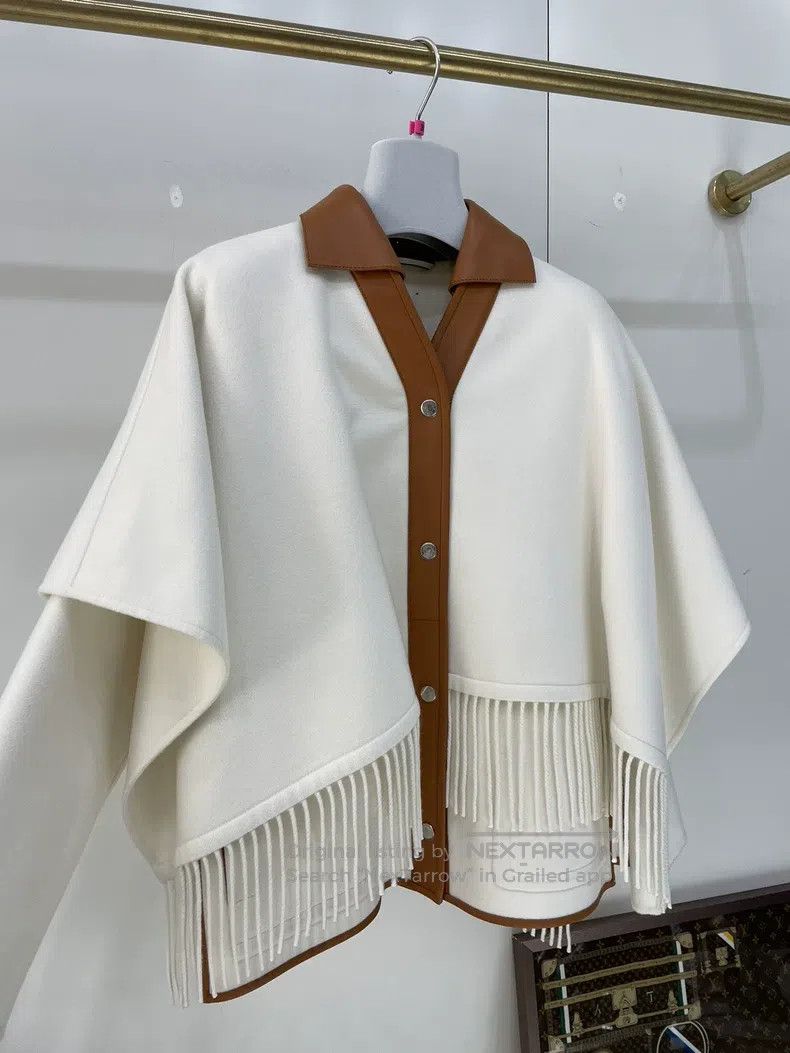 Hermes Hermes Cloak Fringe Coat Size XS / US 0-2 / IT 36-38 - 4 Thumbnail