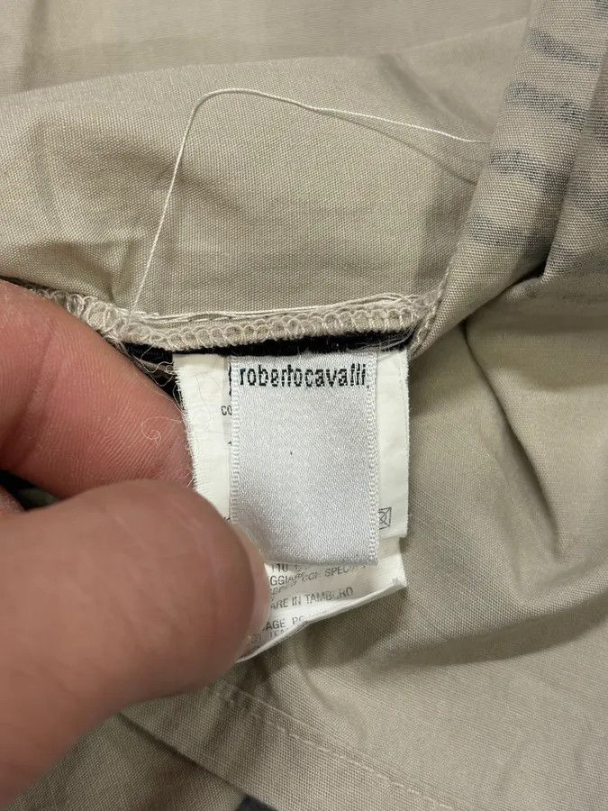 Roberto Cavalli × Vintage 2000s Cavalli Finger Zebra Print Beige Shirt Size US M / EU 48-50 / 2 - 10 Thumbnail