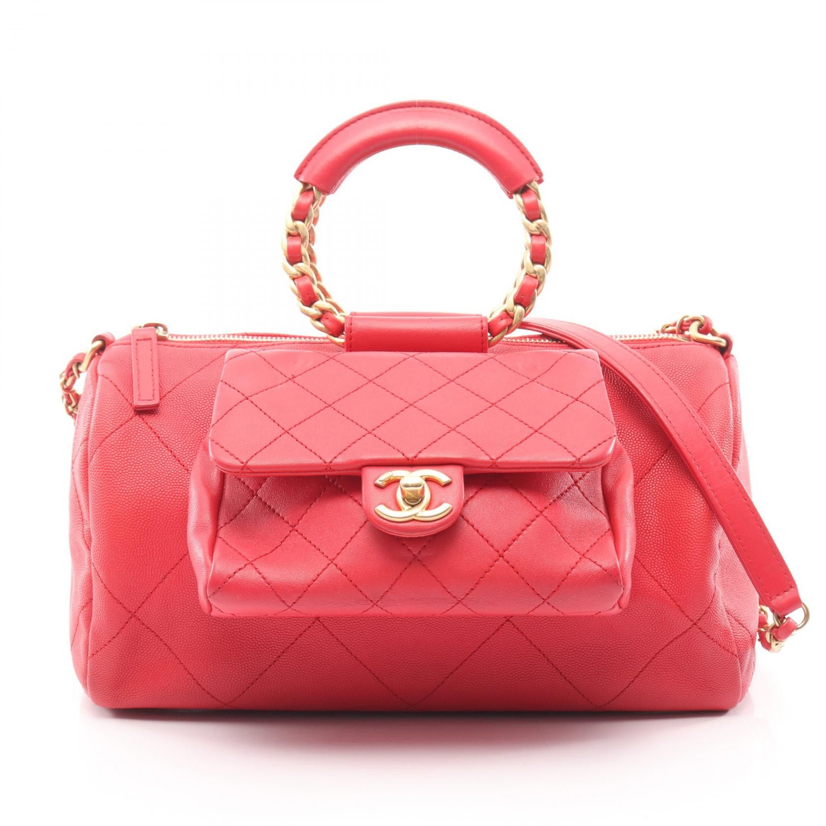 Chanel Chanel Chanel Matelasse Grained Calf Shoulder Bag Leather Shoulder Bag DUTY FREE for USA Size ONE SIZE - 1 Thumbnail