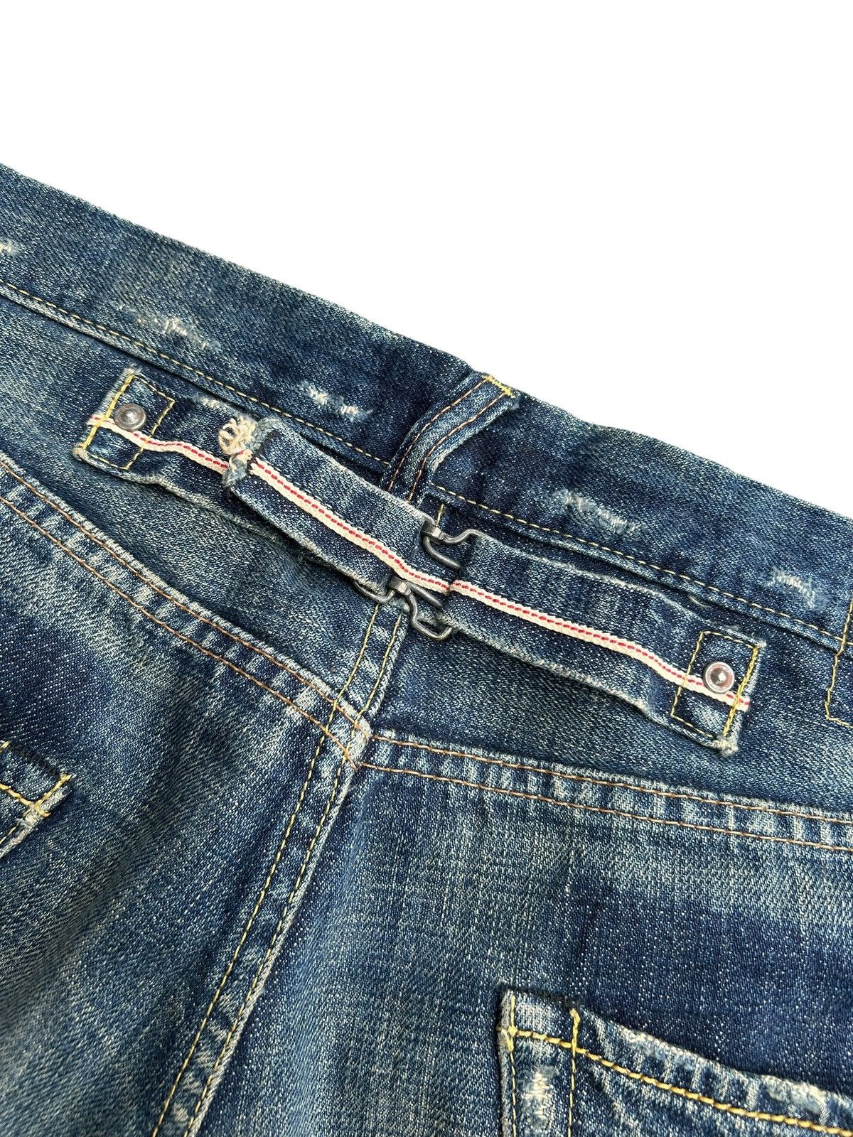 Kapital FLARE VINTAGE SWEET CAMEL SELVEDGE BUCKLE BACK DENIM JEAN Size US 31 - 2 Thumbnail