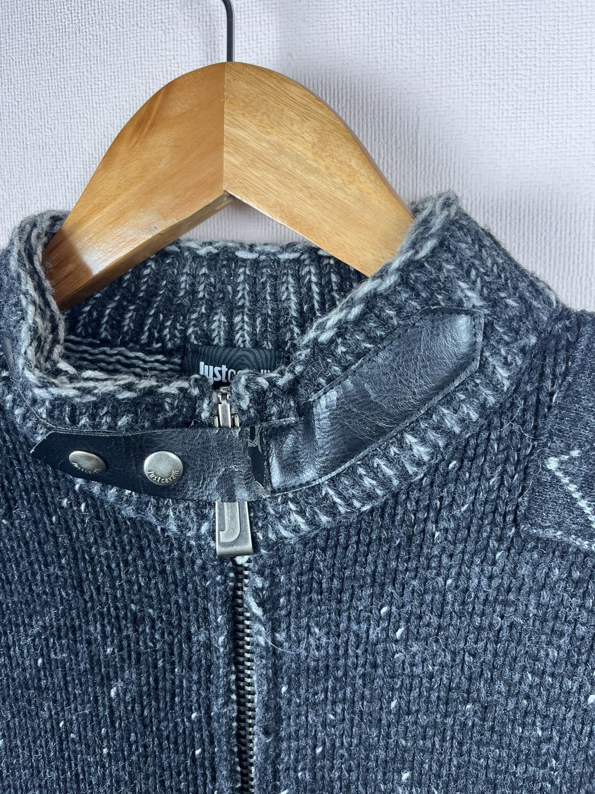 Just Cavalli Just Cavalli Thick Knit Charcoal Black Wool Zip Military Size US S / EU 44-46 / 1 - 2 Thumbnail