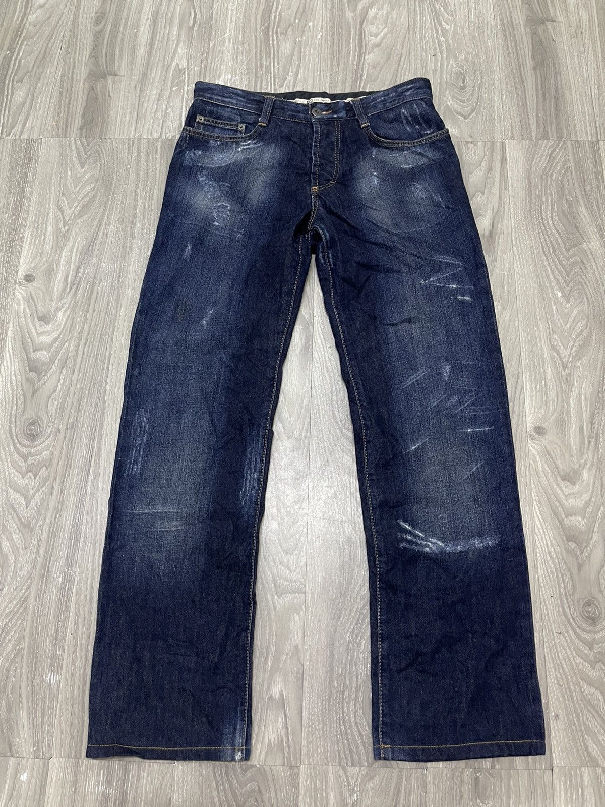 Dolce & Gabbana DOLCE & GABBANA Men’s Distressed Denim Blue Black Logo Size US 32 / EU 48 - 1 Thumbnail
