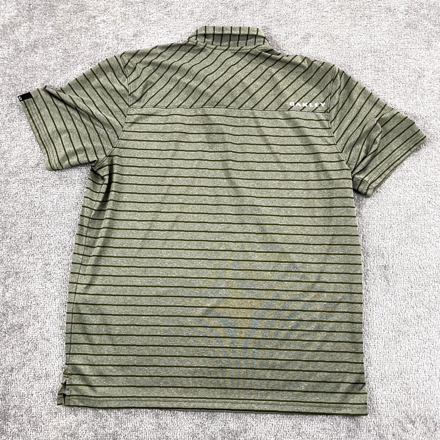 Oakley OAKLEY Polo Shirt Mens Large Green Striped Golf Performance Sport Shirt Casual Mens Golf Size US L / EU 52-54 / 3 - 4 Thumbnail