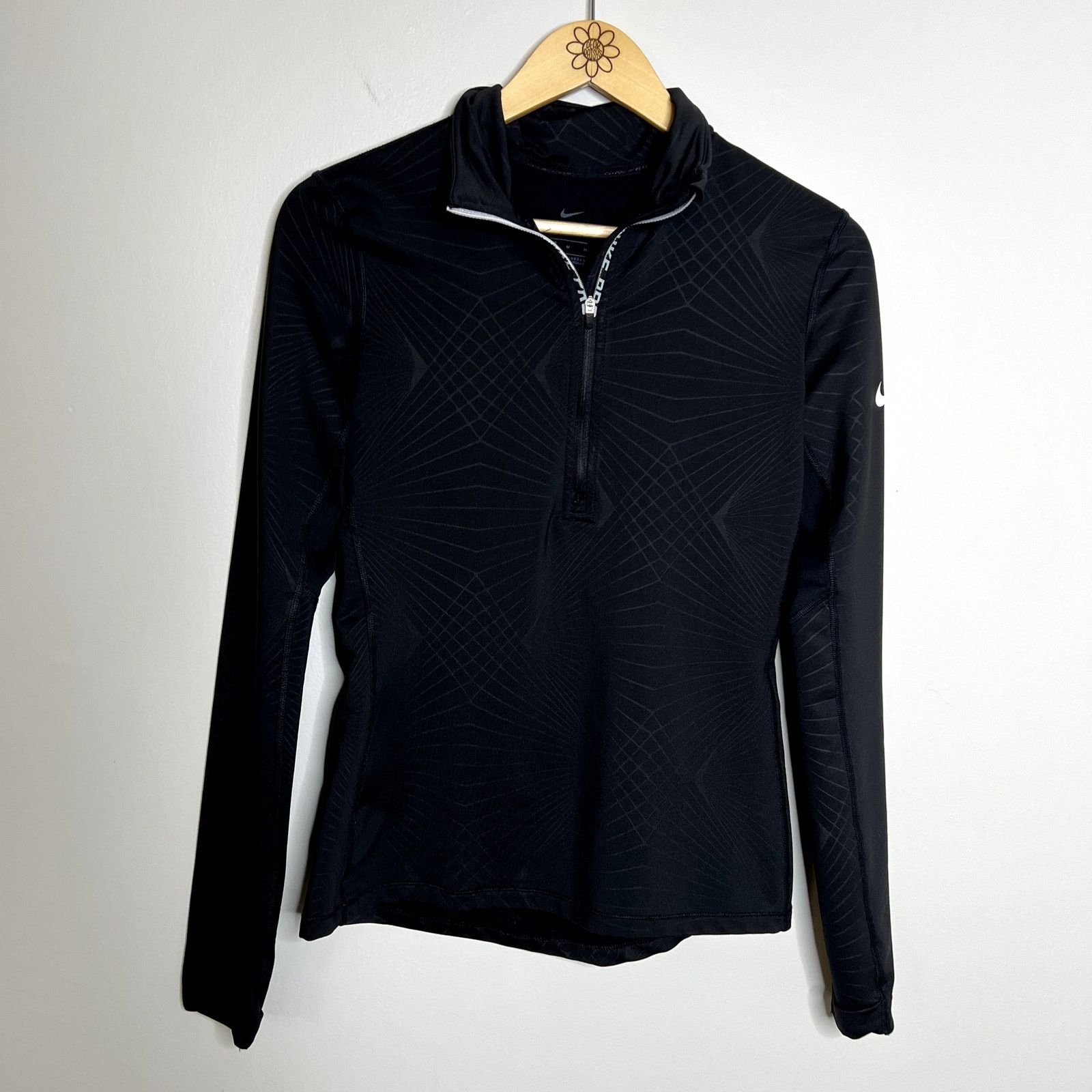 Nike Nike Pro Hyperwarm Black Quarter Zip Top Size M / US 6-8 / IT 42-44 - 4 Thumbnail