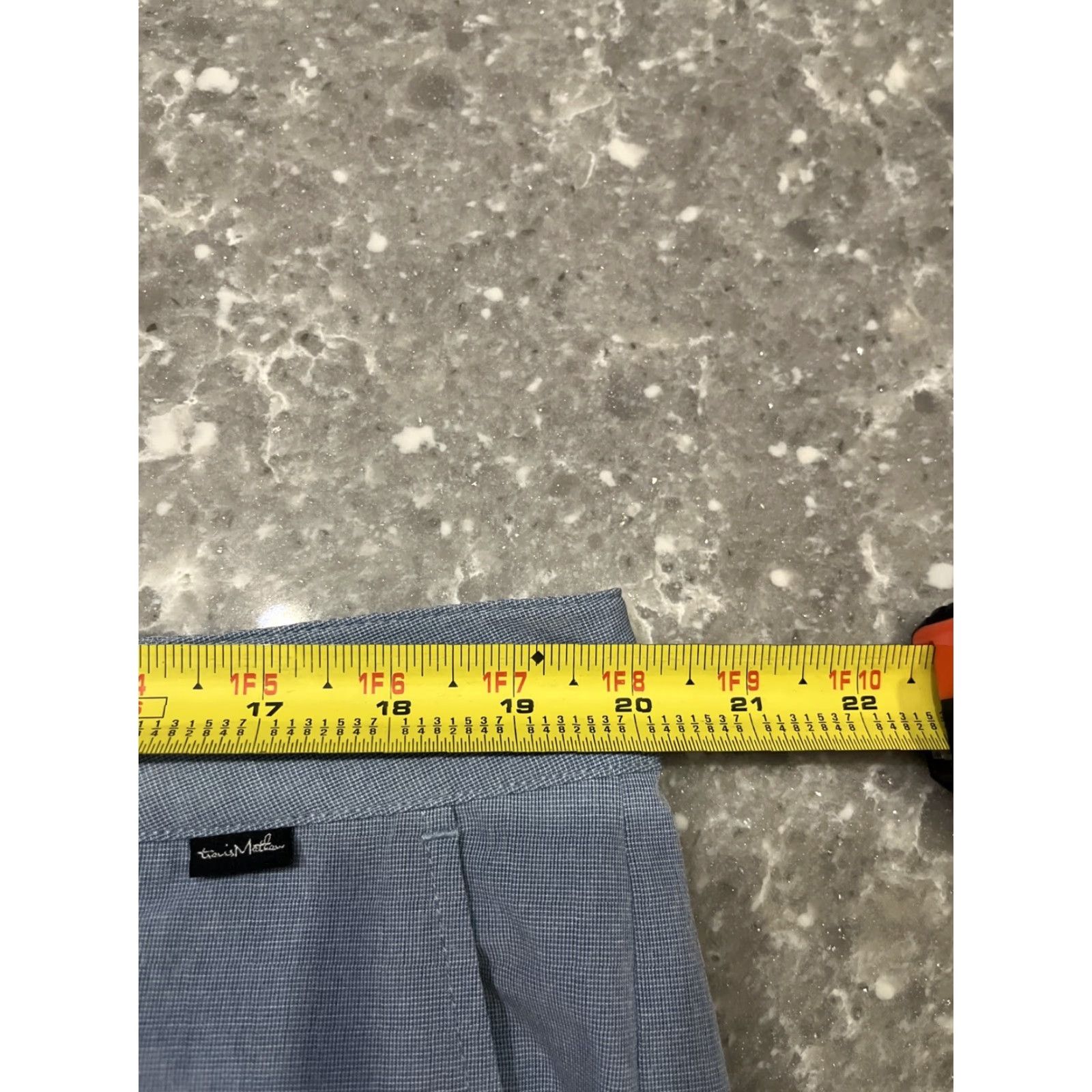 TravisMathew Travis Mathew Shorts Mens 38 Blue Golf Performance Stretch Outdoor Chino Casual Slant Pocket Regular Rise Mid-10-12Zipper Button Hem? Size US 38 / EU 54 - 5 Thumbnail