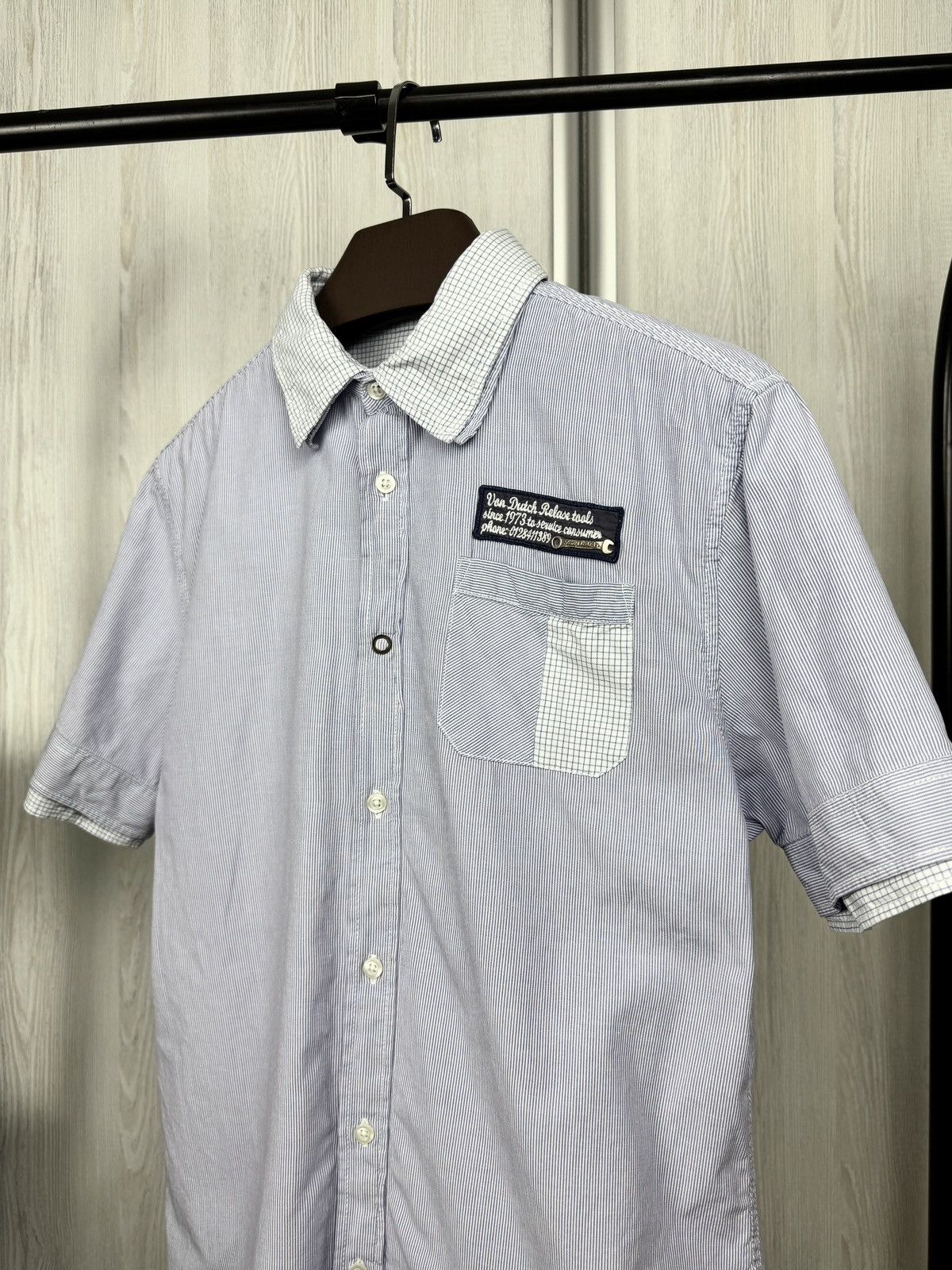 Von Dutch Von Dutch kustommade checkered double collar ss shirt Size US L / EU 52-54 / 3 - 1 Thumbnail