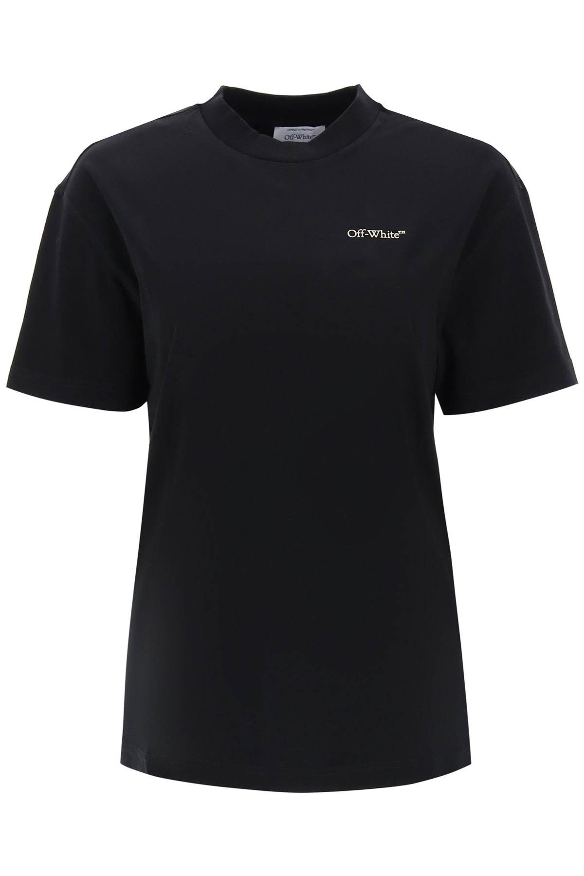 image of Off White Off-White T-Shirt With Back Embroidery Size S For Women in Black