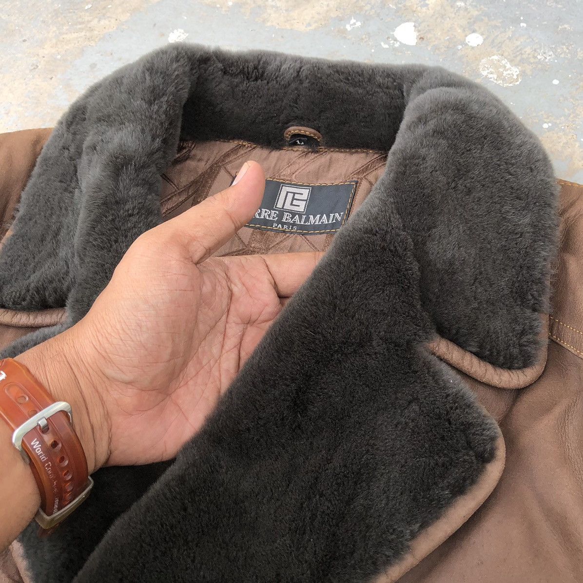 Pierre Balmain VTG Pierre Balmain Paris Leather Fur Collar Bomber Jacket Size US L / EU 52-54 / 3 - 23 Thumbnail