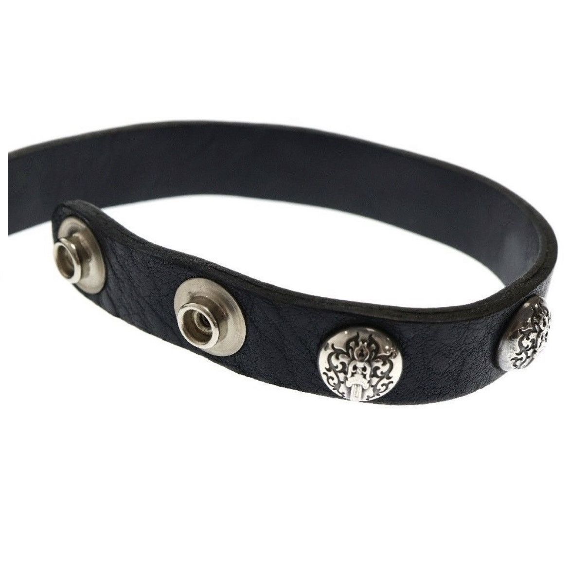 Chrome Hearts Chrome Hearts Vine Dagger Black Leather Bracelet Size ONE SIZE - 5 Thumbnail