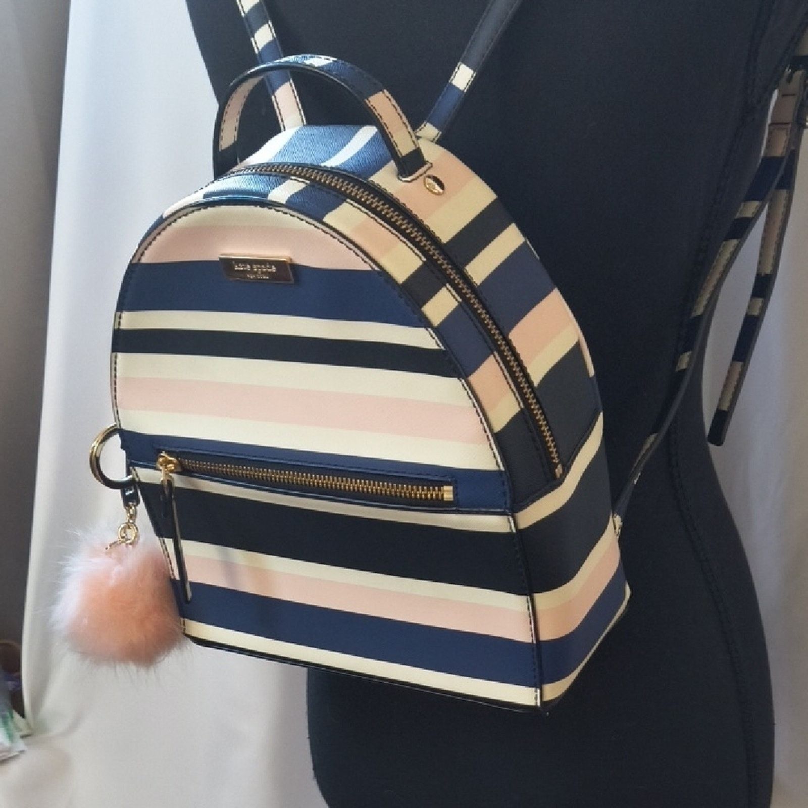 Kate Spade Kate Spade Navy and Pink Striped Backpack Size ONE SIZE - 5 Thumbnail