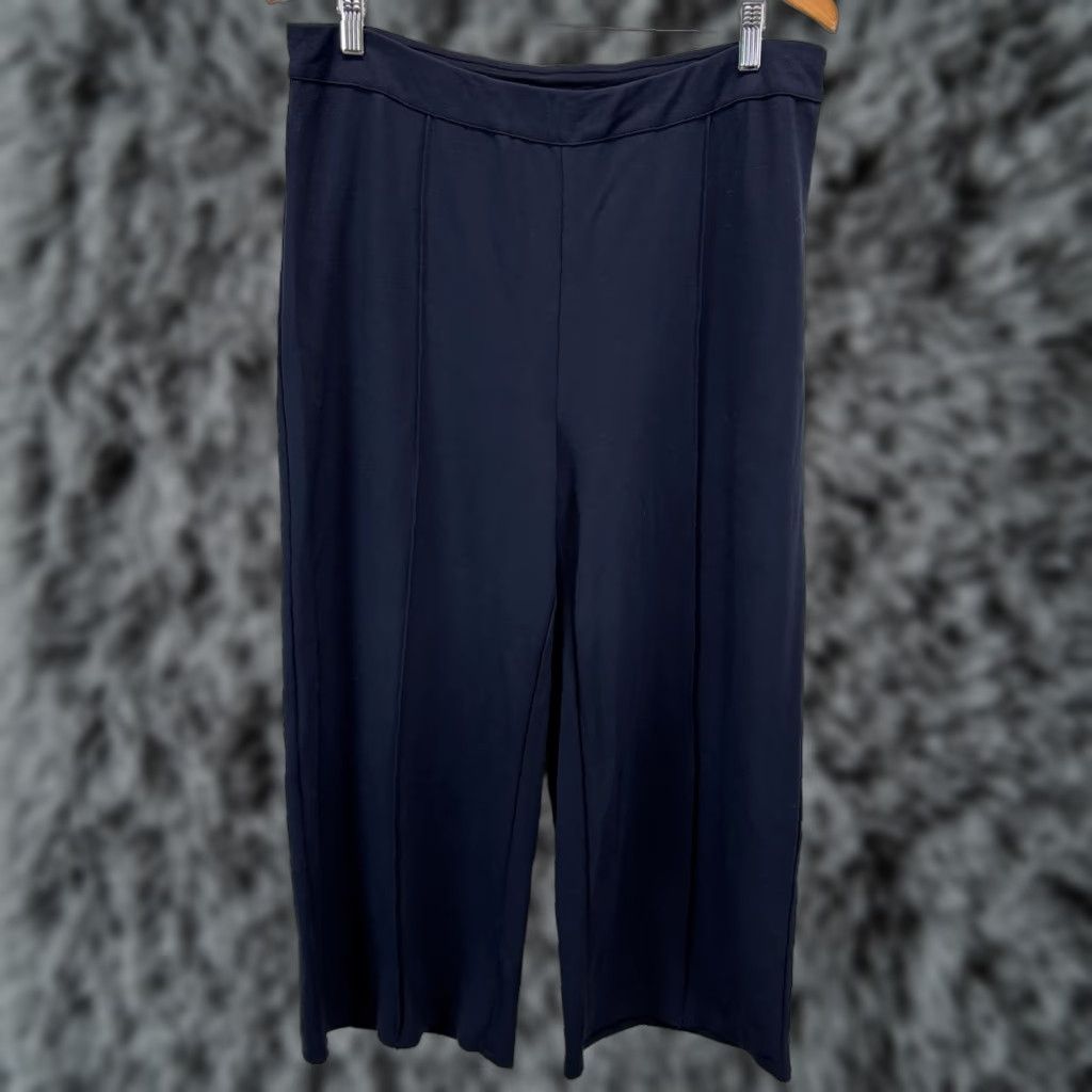 J. Jill VINTAGE J. Jill Wearever Cropped Pants Women XL Wide-Leg Business Casual Navy 90s Size 40" / US 18 - 1 Thumbnail