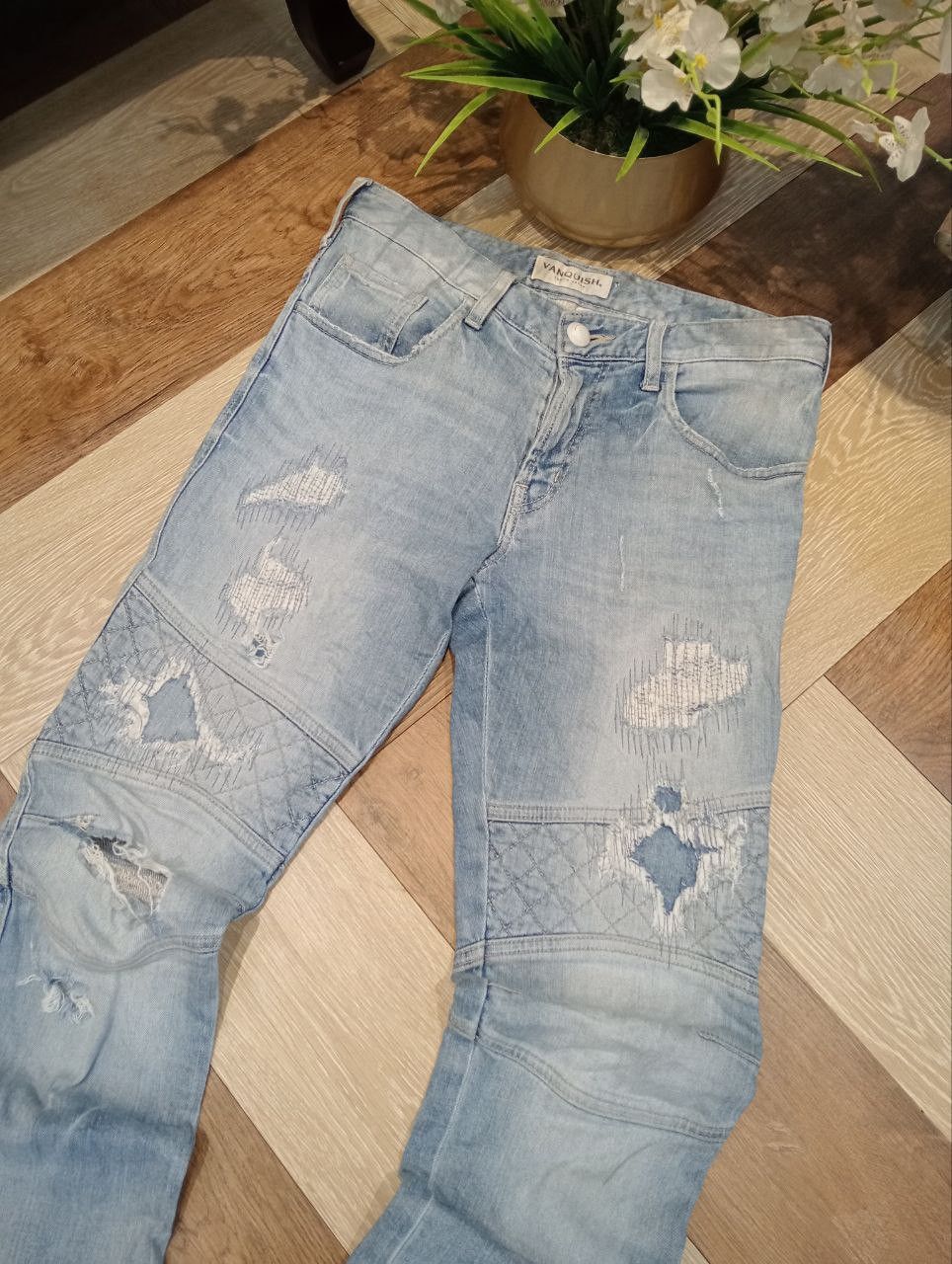 Vanquish VANQUISH JAPAN DISTRESSED BIKER JEANS - SIZE 30 Size US 30 / EU 46 - 3 Thumbnail