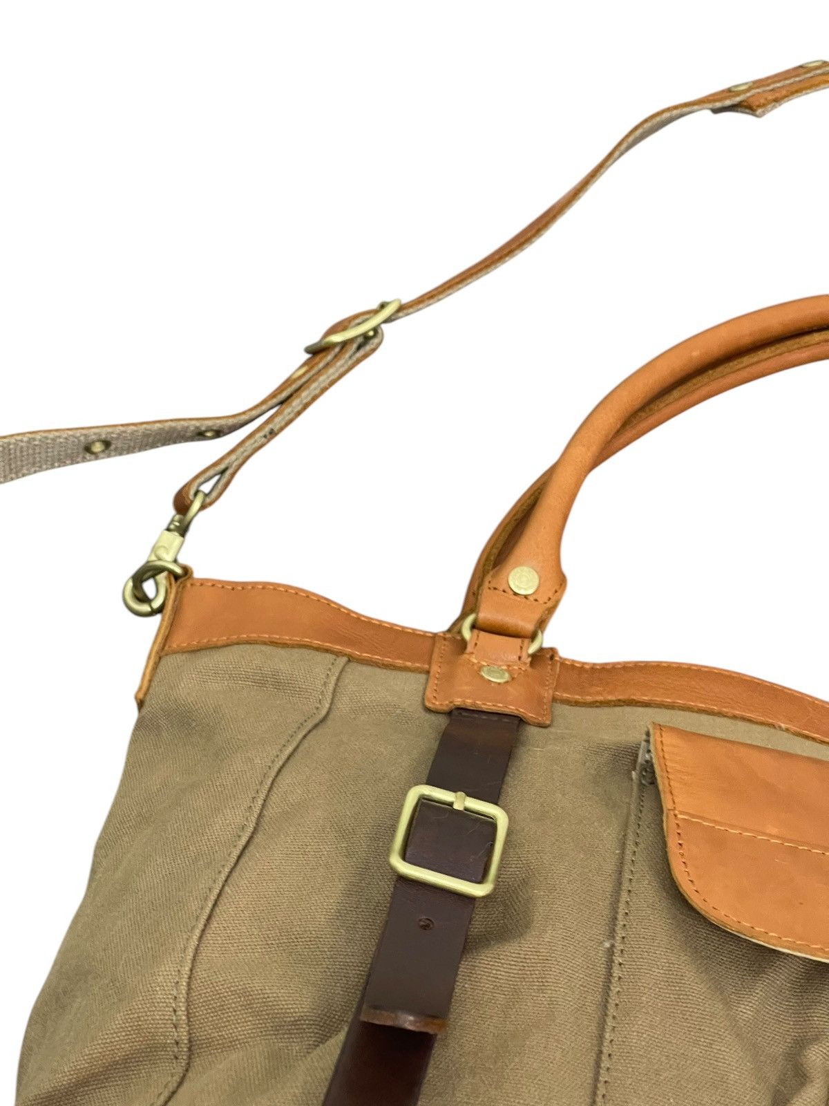 Genuine Leather Leather Cotton Doubles Duffle Bag 1🟩7 Size ONE SIZE - 14 Thumbnail