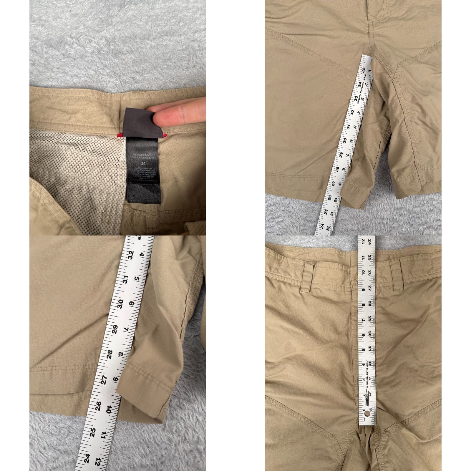 The North Face The North Face Shorts Men 34 Beige Nylon Cargo Pocket Drawstring Pockets Regular 34x10 Vintage: No Size US 34 / EU 50 - 8 Thumbnail