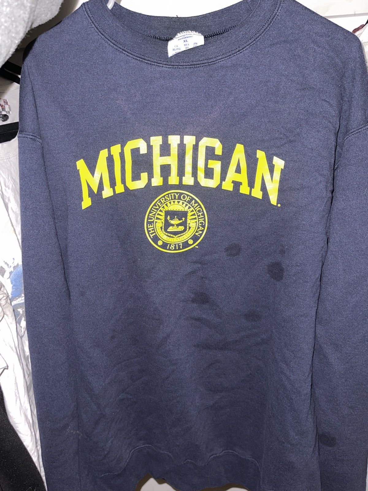 image of Vintage Michigan Crewneck in Navy, Men's (Size XL)