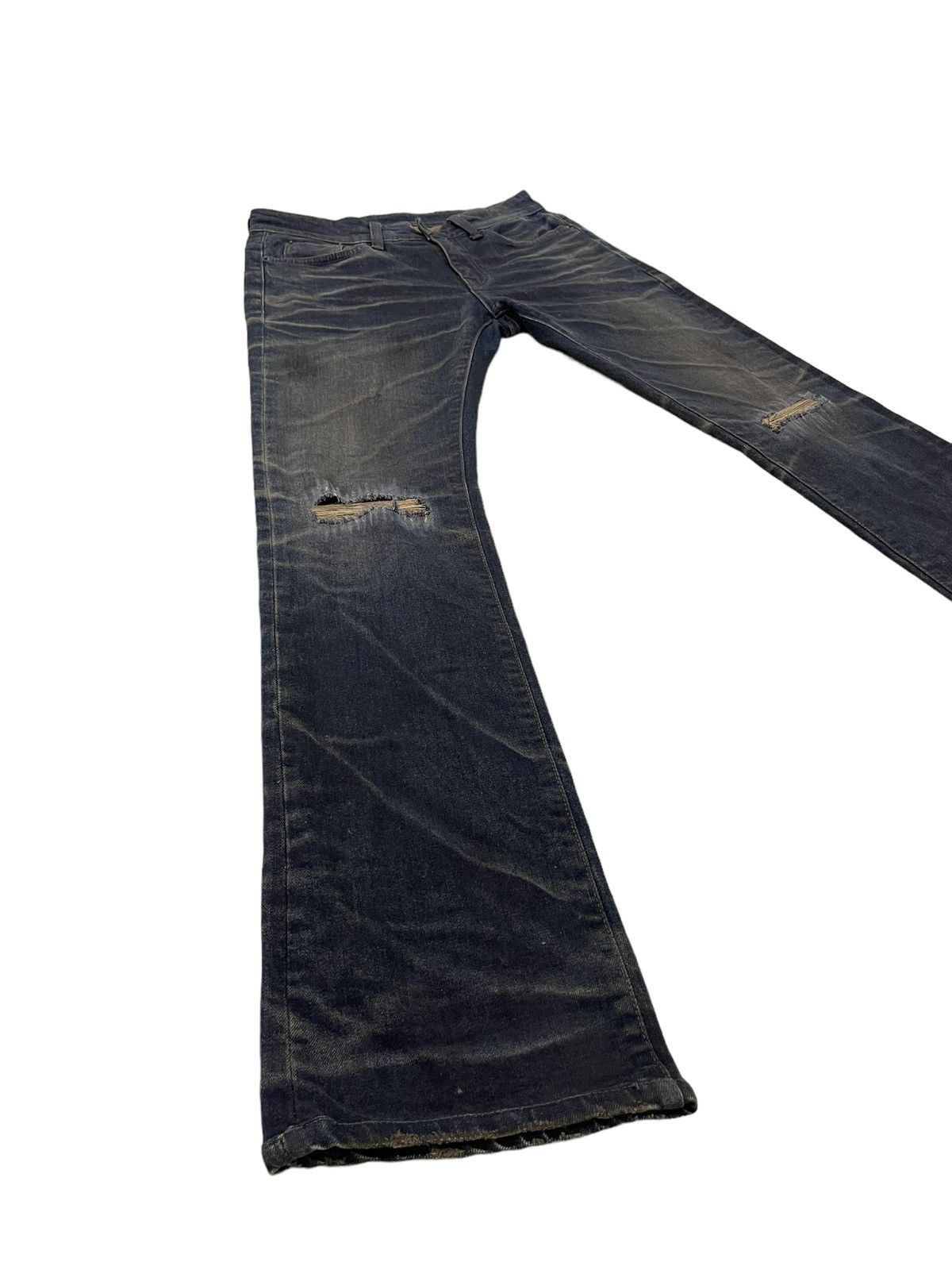 Japanese Brand Flare Jeans Slim AVH Distress Stretch Boot Cut 6🟦4 Size US 30 / EU 46 - 1 Thumbnail