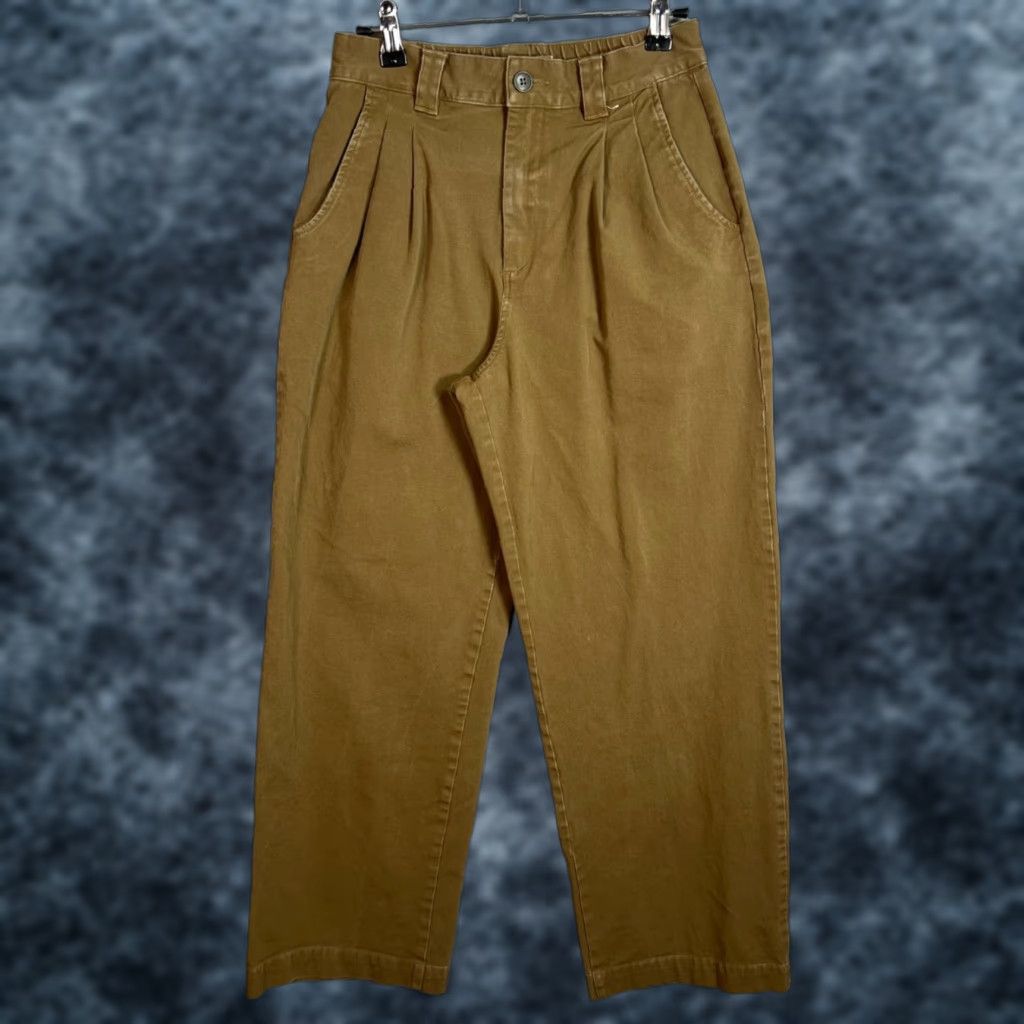 Muji MUJI Womens Pants Chino Wide-Leg High-Waisted Brown 24 Adult Womens 24 Inches Pockets Size 42" / US 20 - 1 Thumbnail