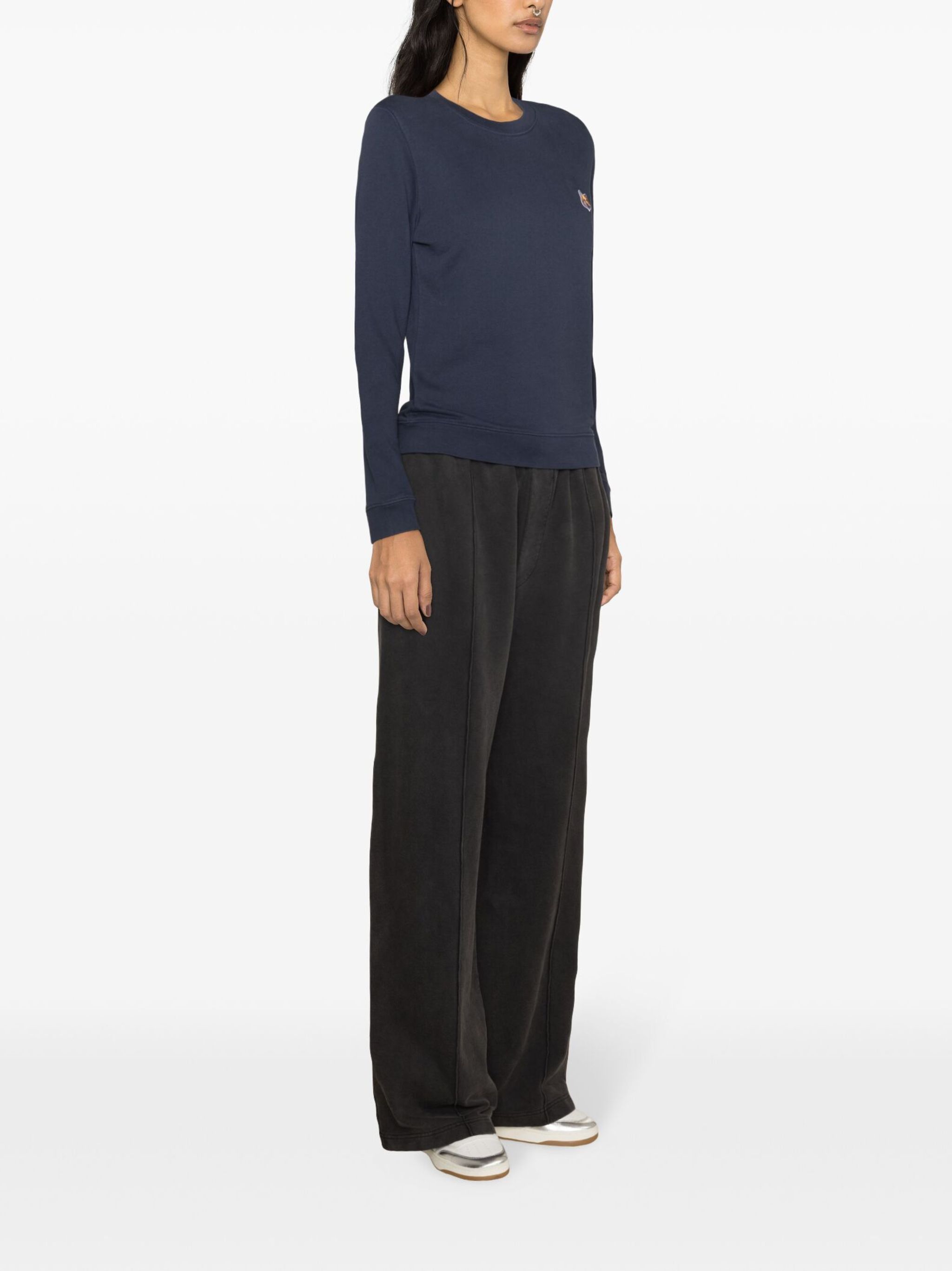 Maison Kitsune o1s22i1n1124 Fox Head Regular Fit Sweatshirt in Blue Size L / US 10 / IT 46 - 3 Thumbnail