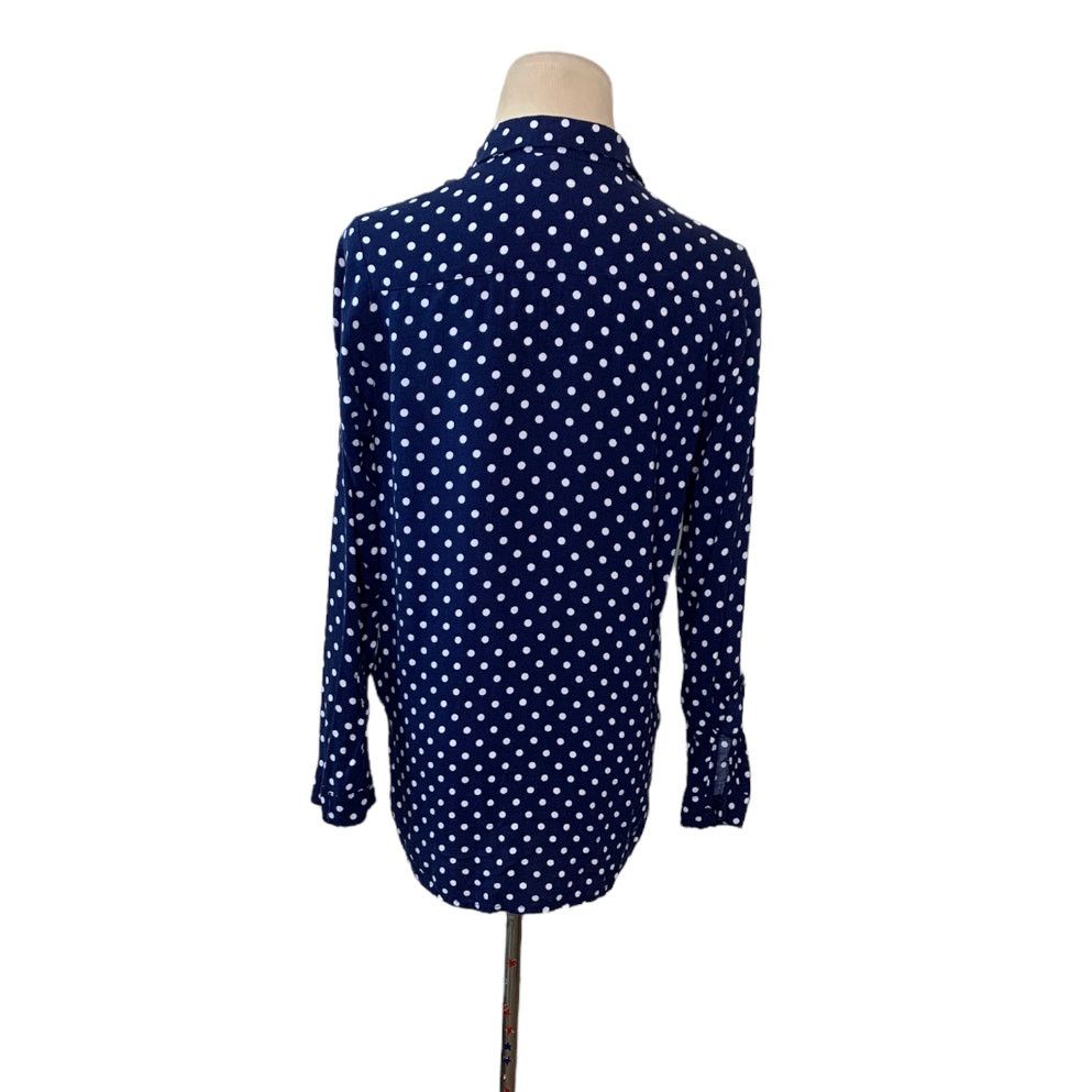 H&M H&M blue white polka dots long sleeves buttoned shirt size 4 Size S / US 4 / IT 40 - 2 Thumbnail