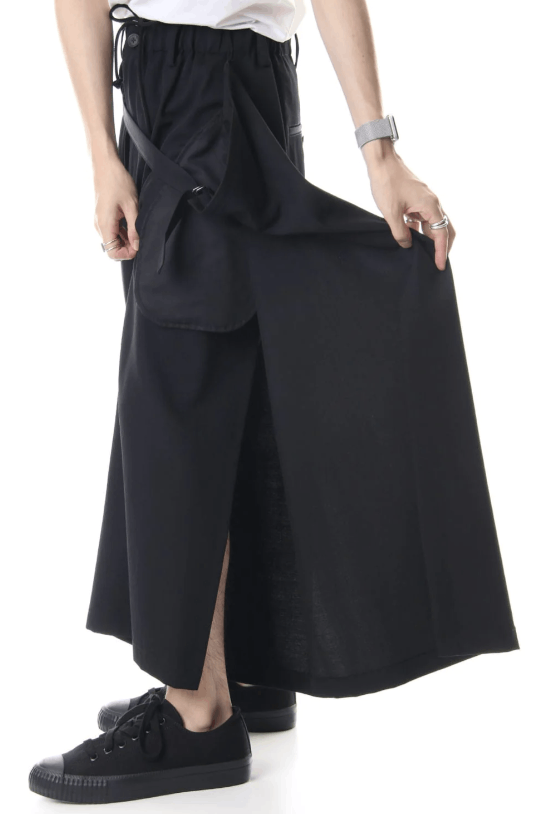 Yohji Yamamoto Pour Homme- W/Gabardine Slim Wrap Pants