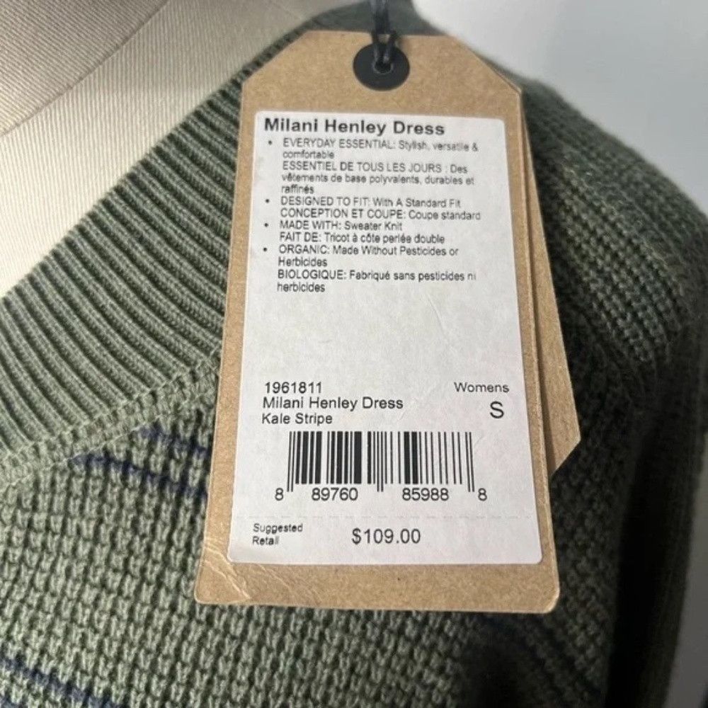 Prana Prana | Milani Green Henley Waffle Knit Organic Dress in Si Size S / US 4 / IT 40 - 6 Thumbnail