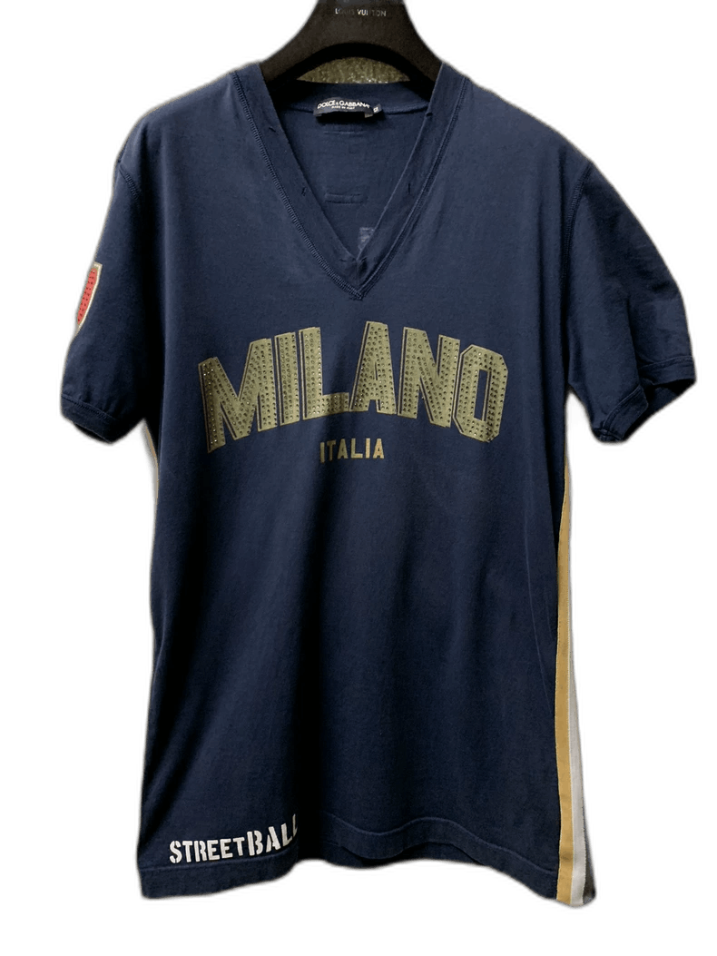 Dolce & Gabbana Dolce & Gabbana Milano V-Neck T-Shirt Size US XL / EU 56 / 4 - 1 Thumbnail